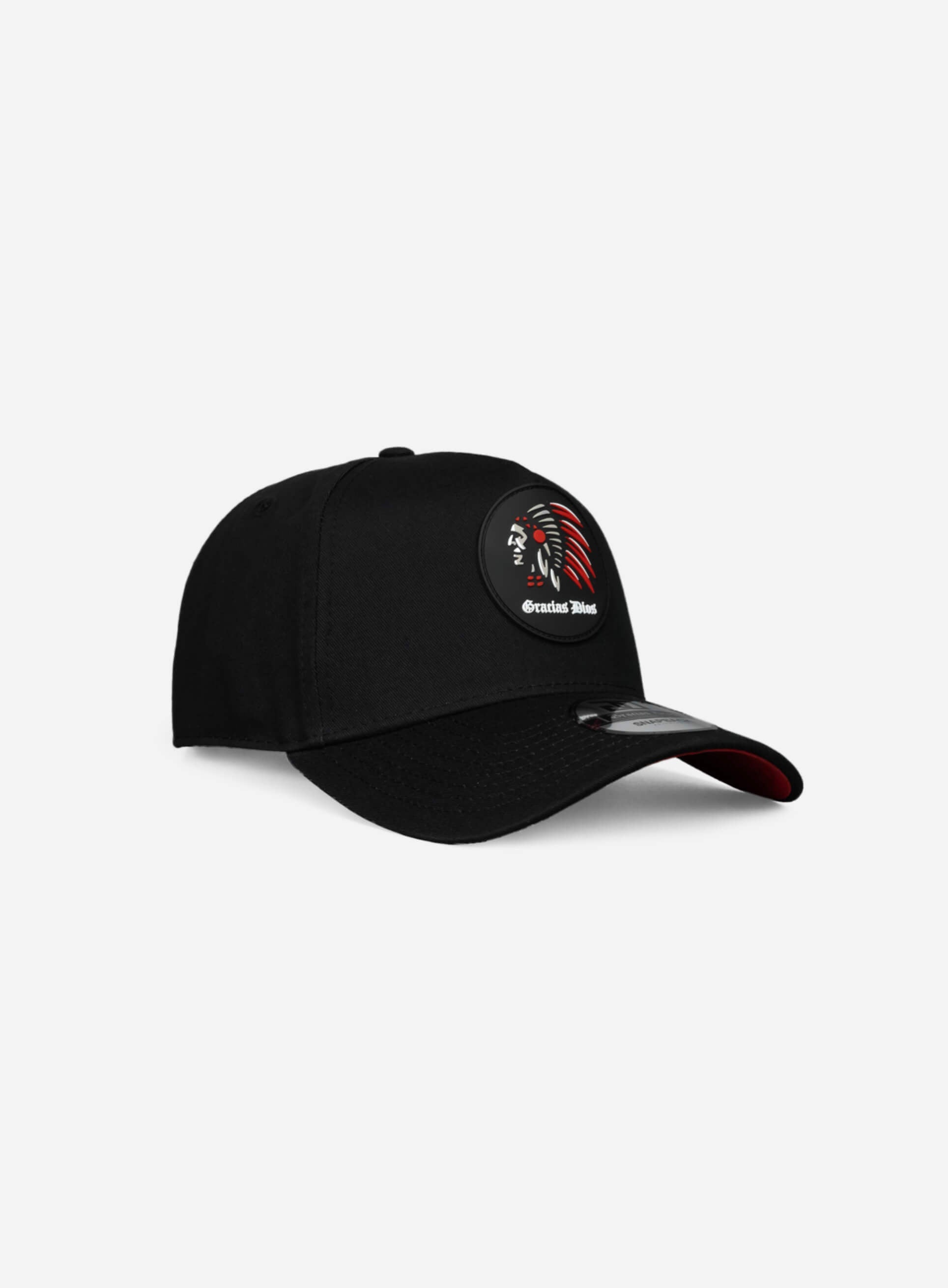 Indian A-Frame Snapback Hat Black