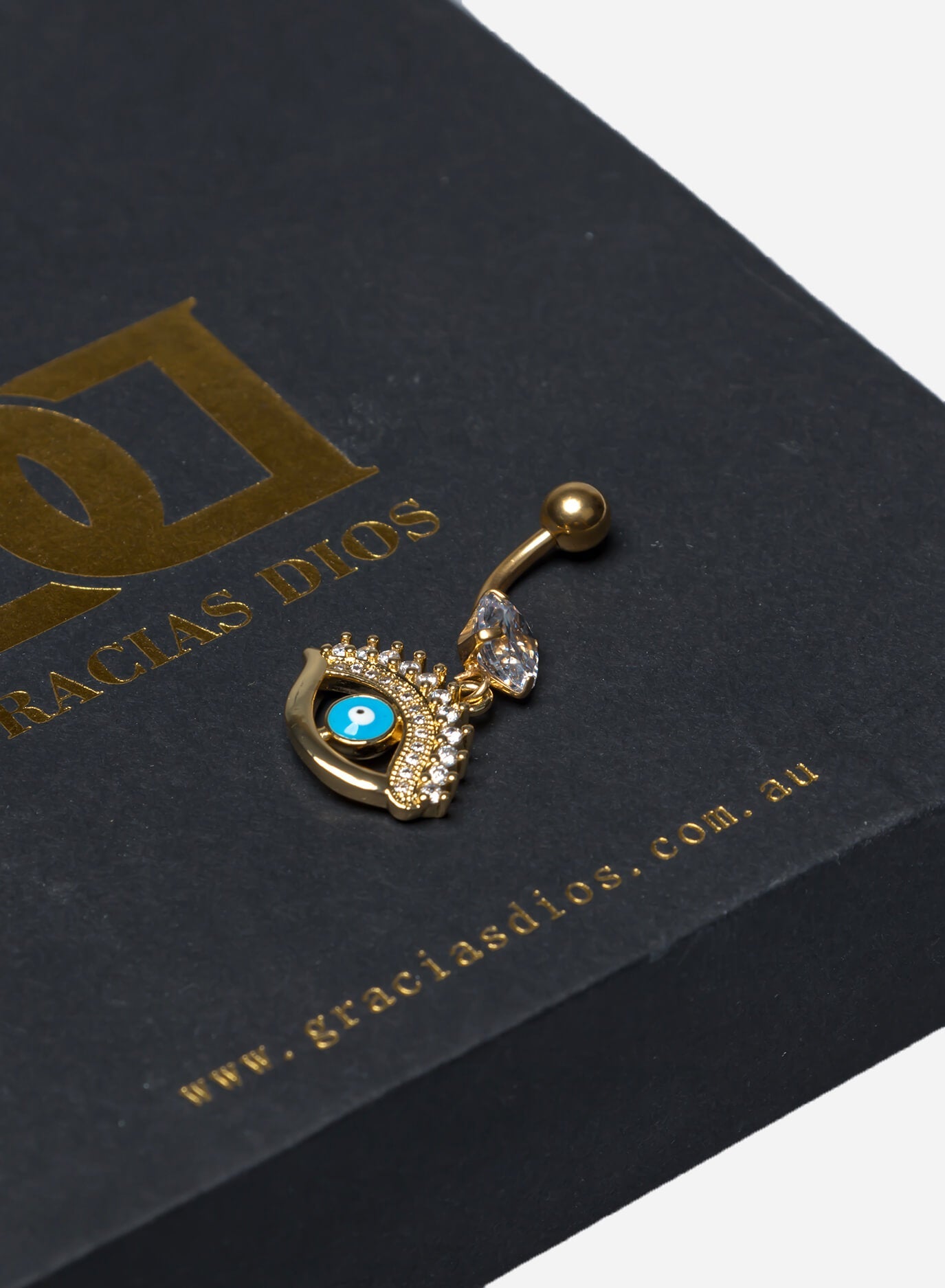 GD Embellished Evil Eye Belly Ring
