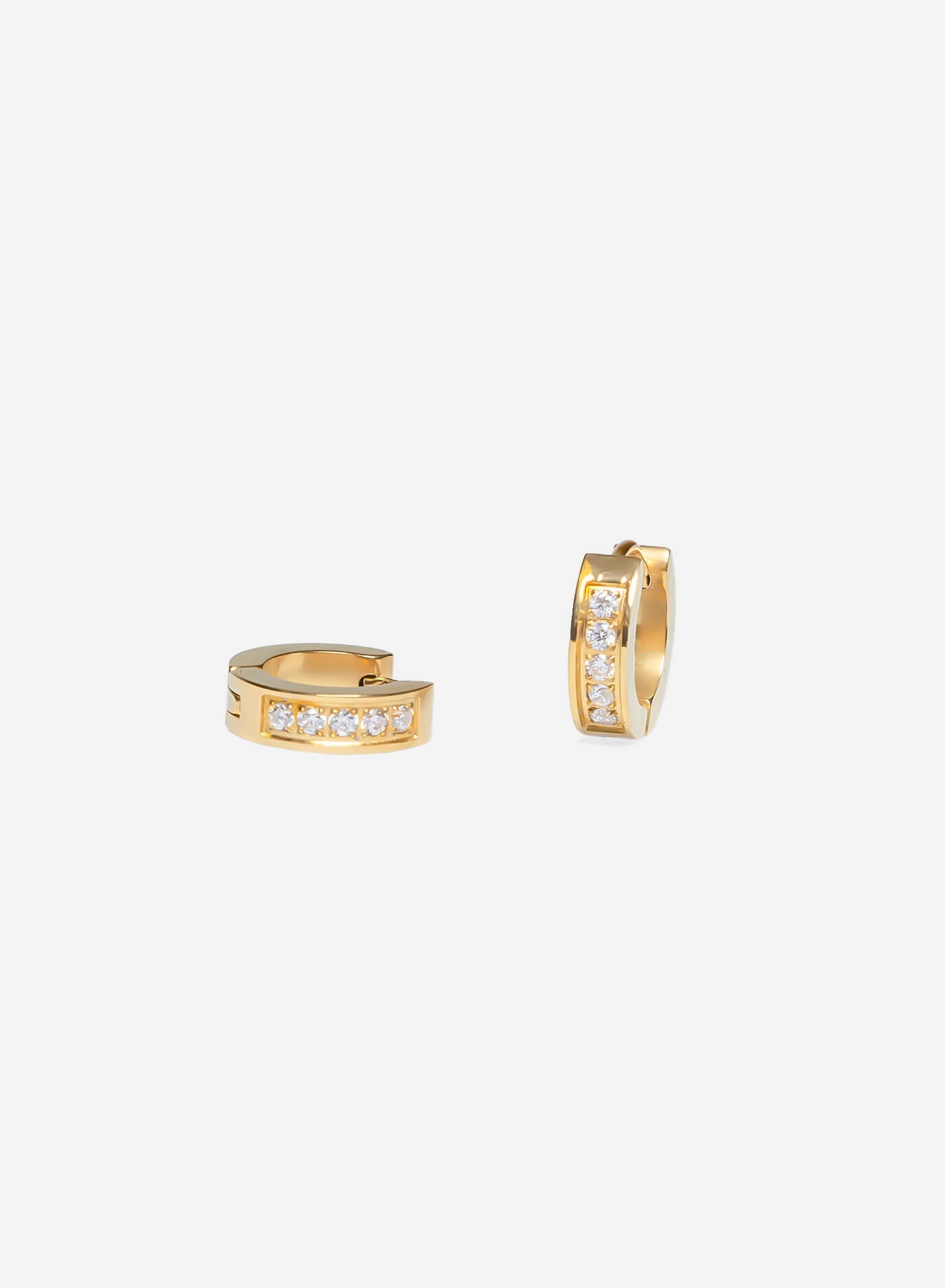 GD Diamond Thick Hoop Earrings