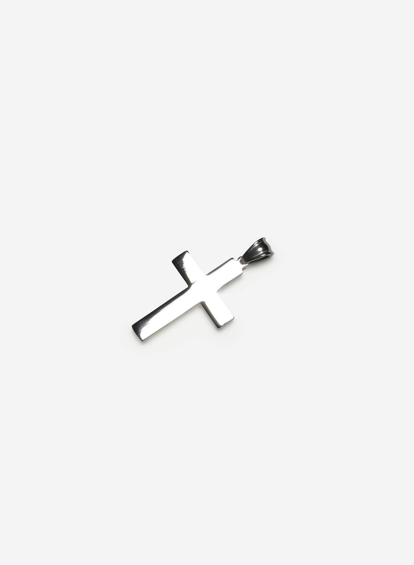 Square cubic zirconia Cross Pendant Silver-Tone