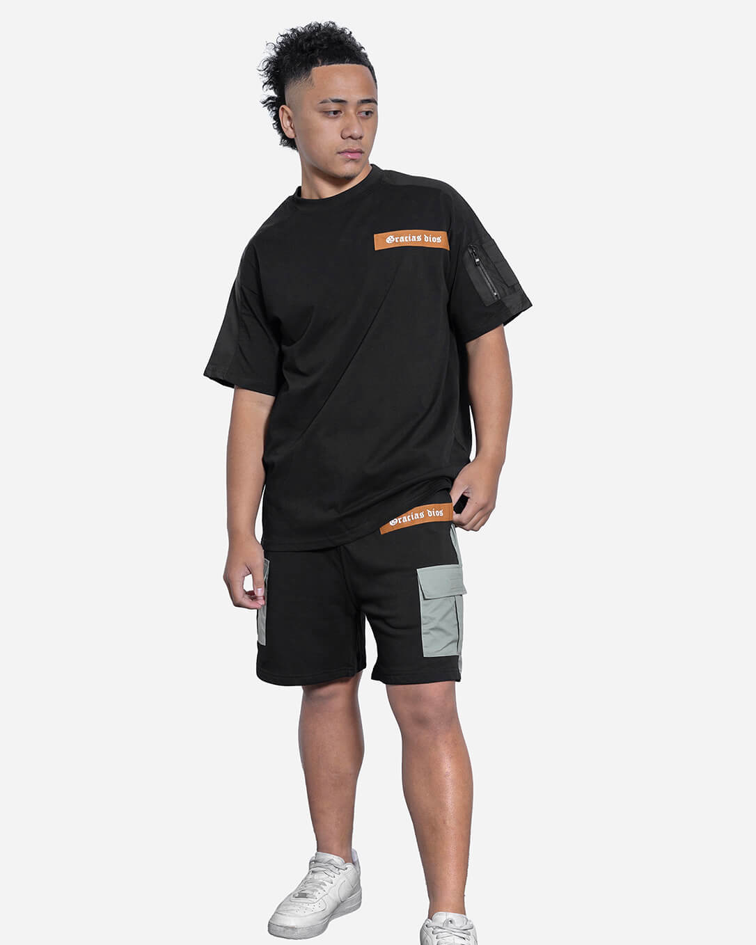 Fleece Cargo Short Black