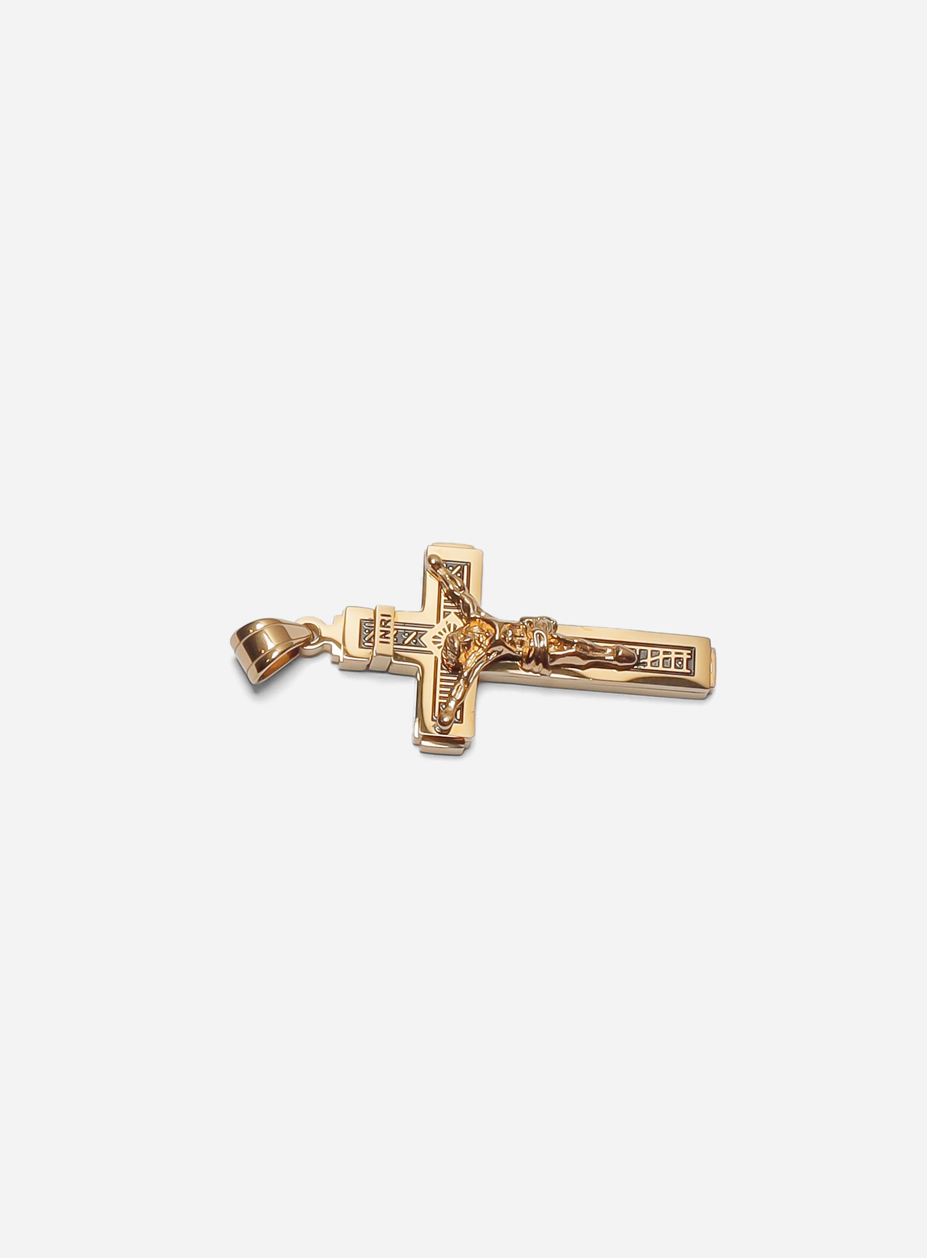 INRI Crucifix Pendant Gold-Tone