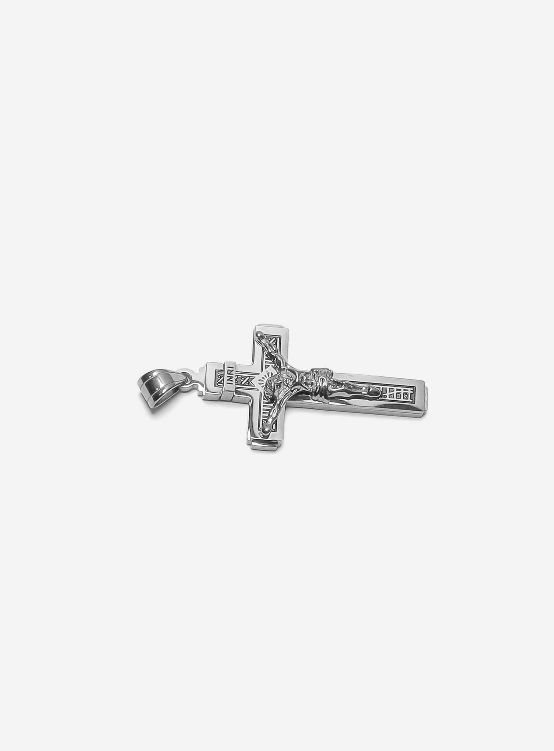 INRI Crucifix Pendant Silver-Tone