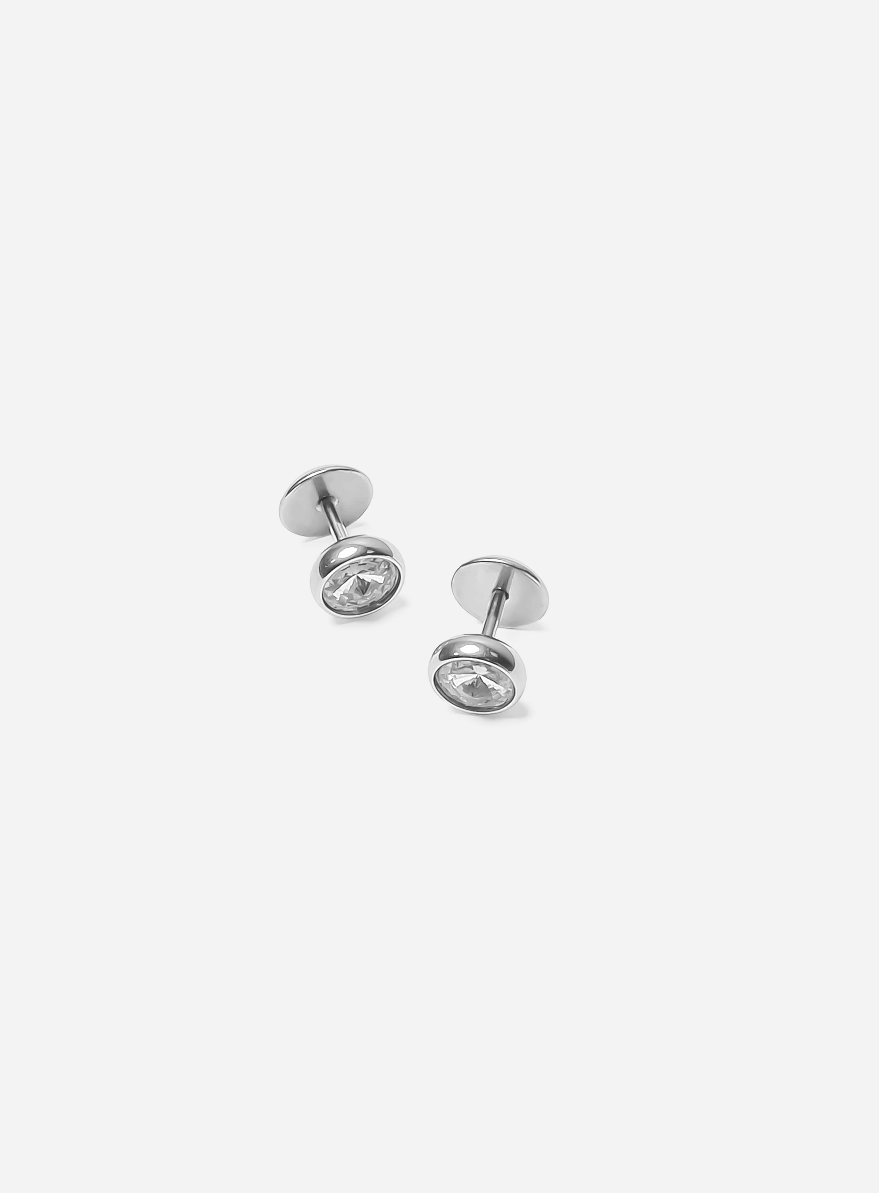 GD Holographic Center Dumbbell Earrings - Unique Statement Jewelry for Trendy Style