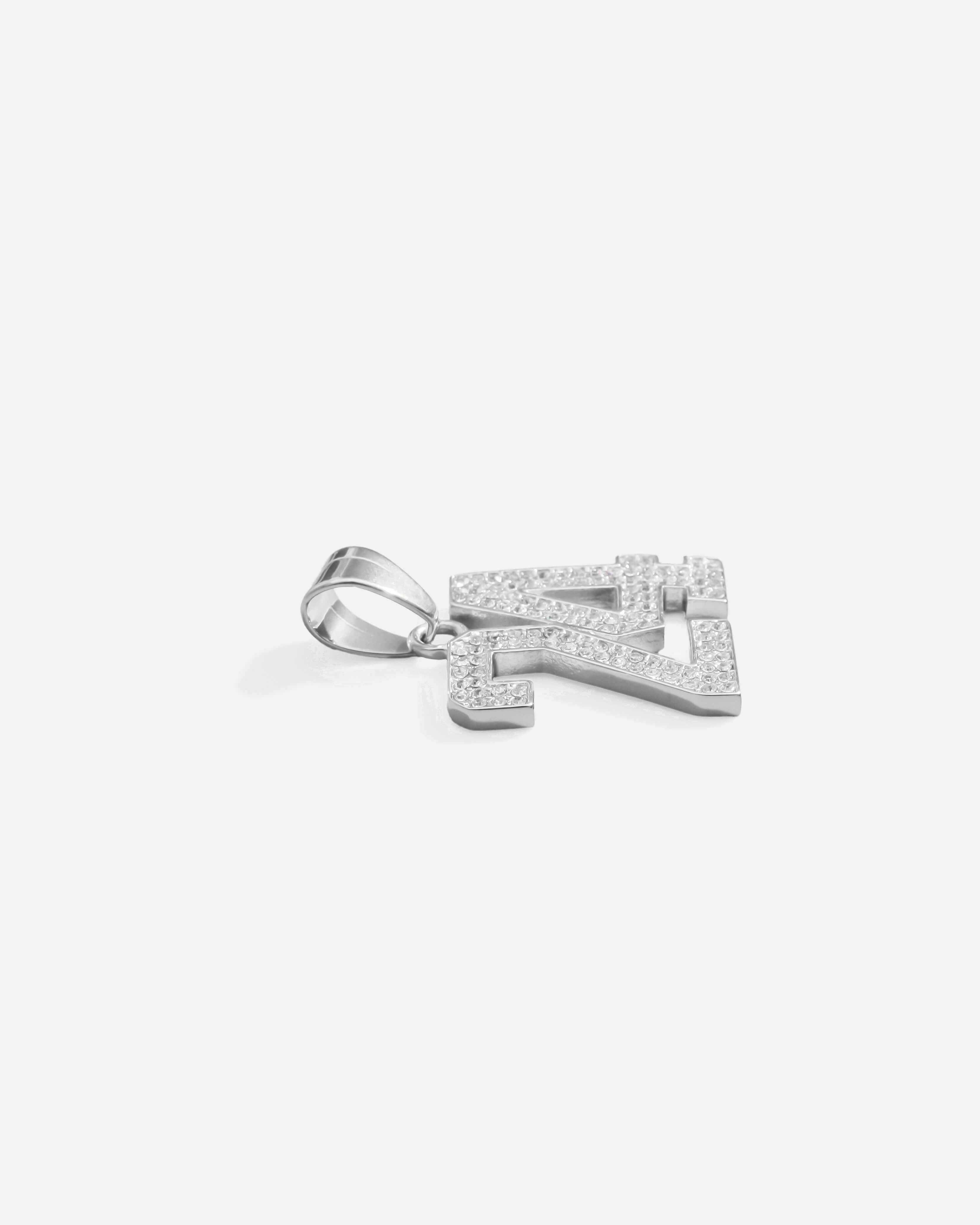 Number 24 Kobe Bryant Iced Pendant Silver Plated