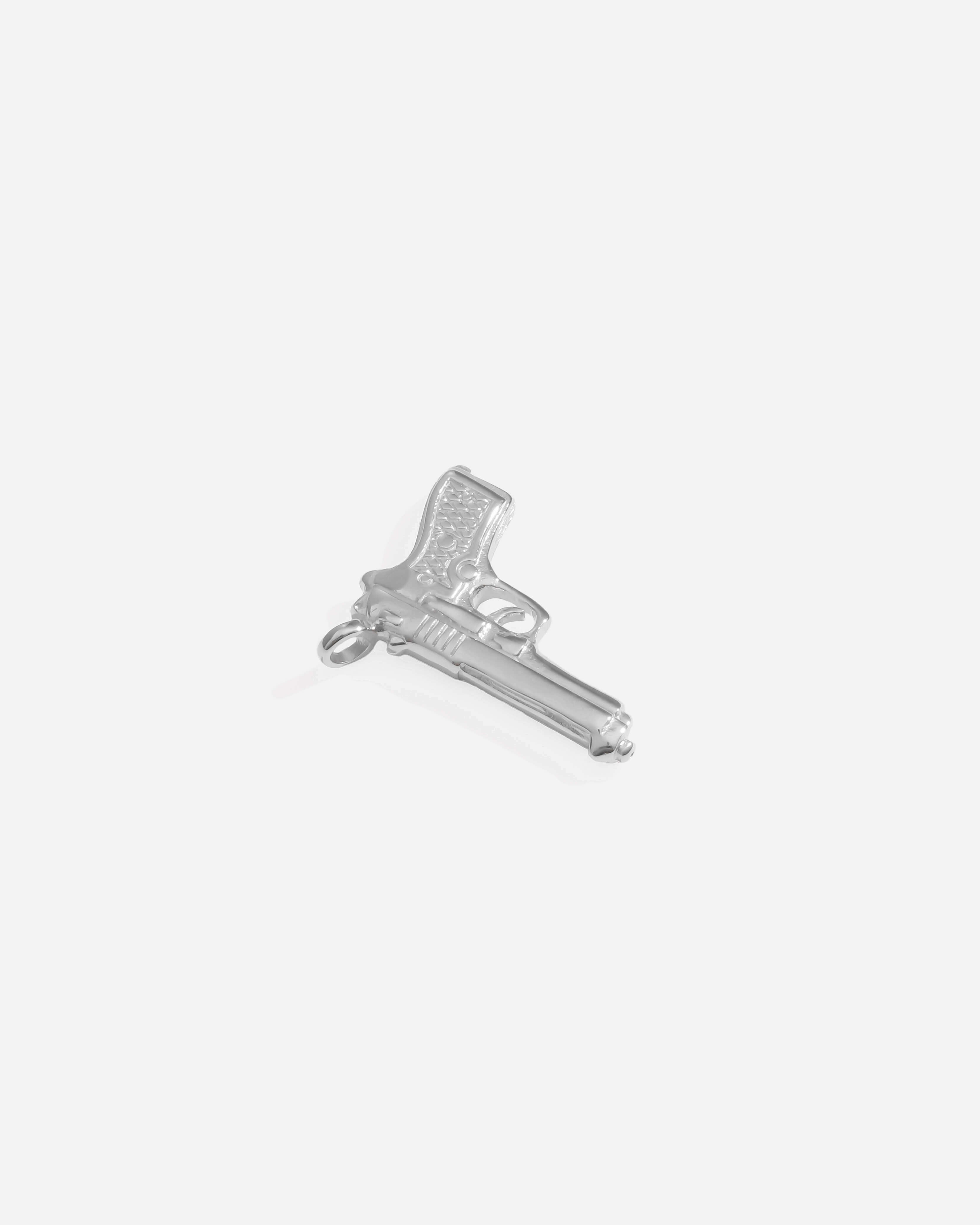 Mini Pistol Gun Pendant Silver Plated