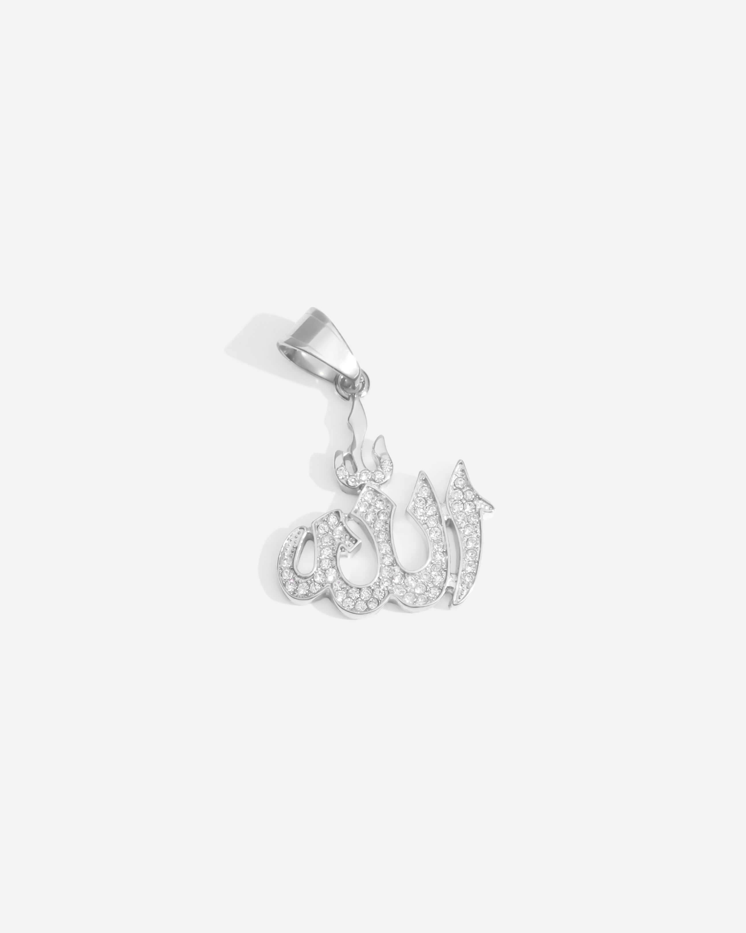 GD Allah Pendant Cubic Zirconia Silver Plated