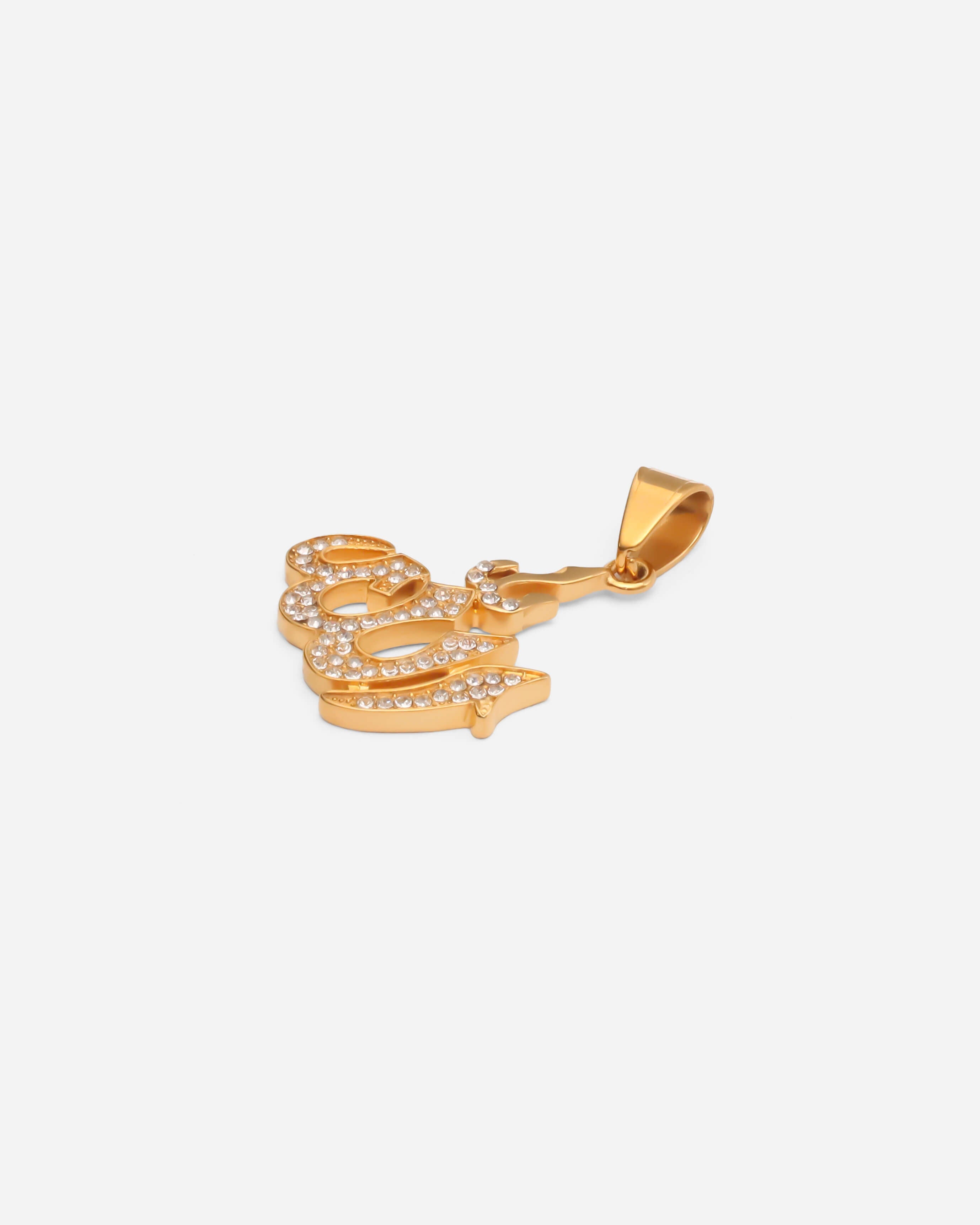GD Allah Pendant Cubic Zirconia Gold Plated