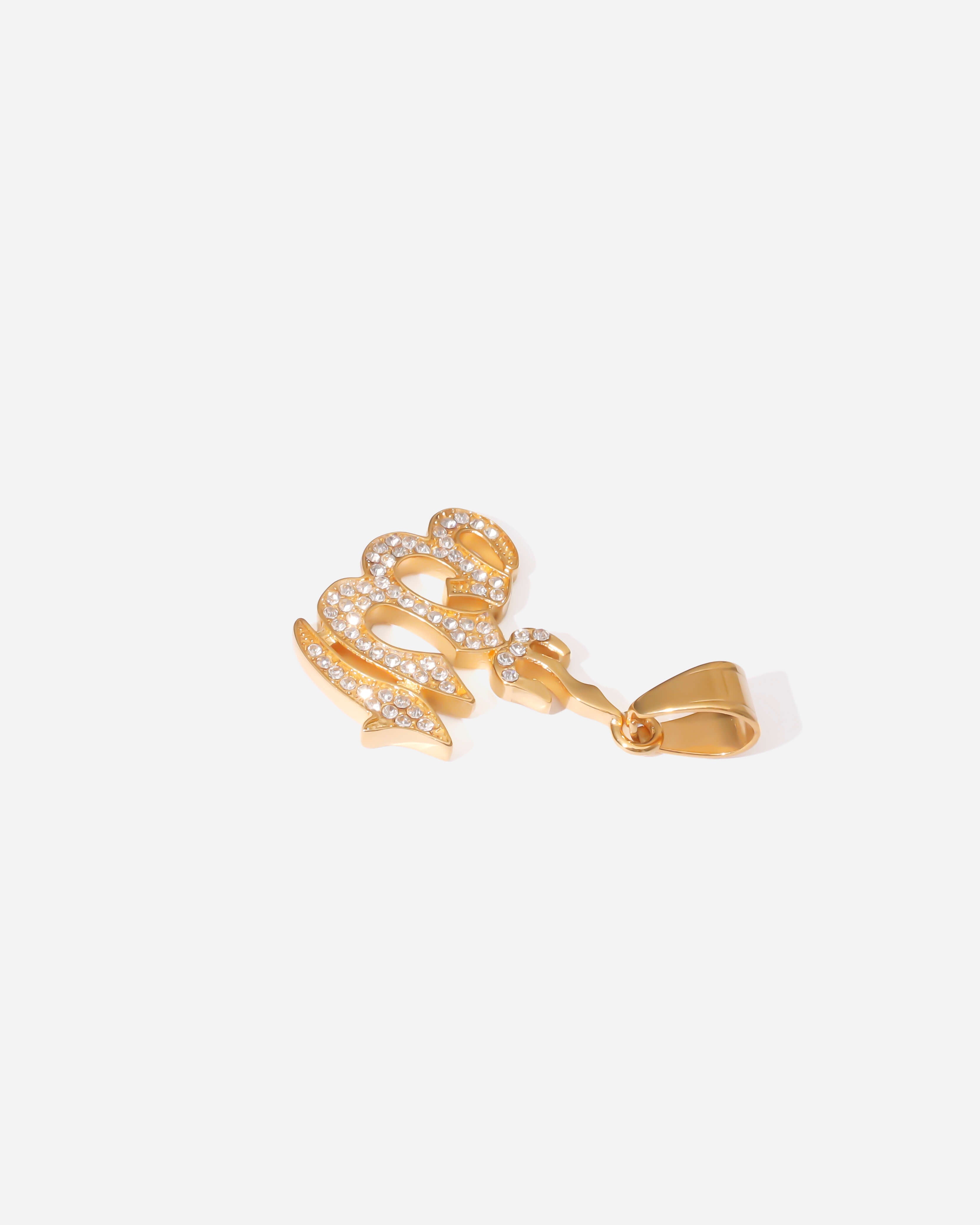 GD Allah Pendant Cubic Zirconia Gold Plated