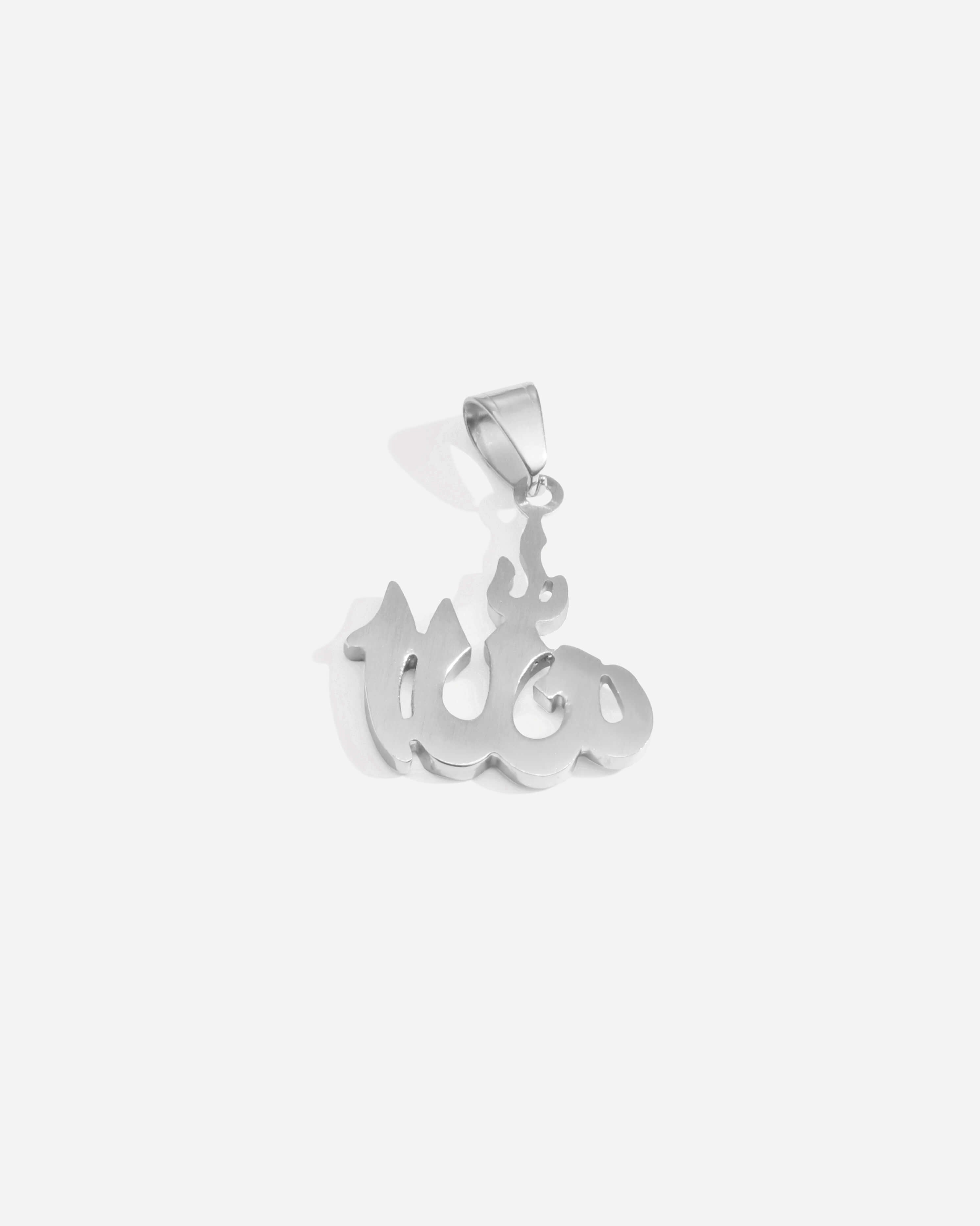 GD Allah Pendant Cubic Zirconia Silver Plated