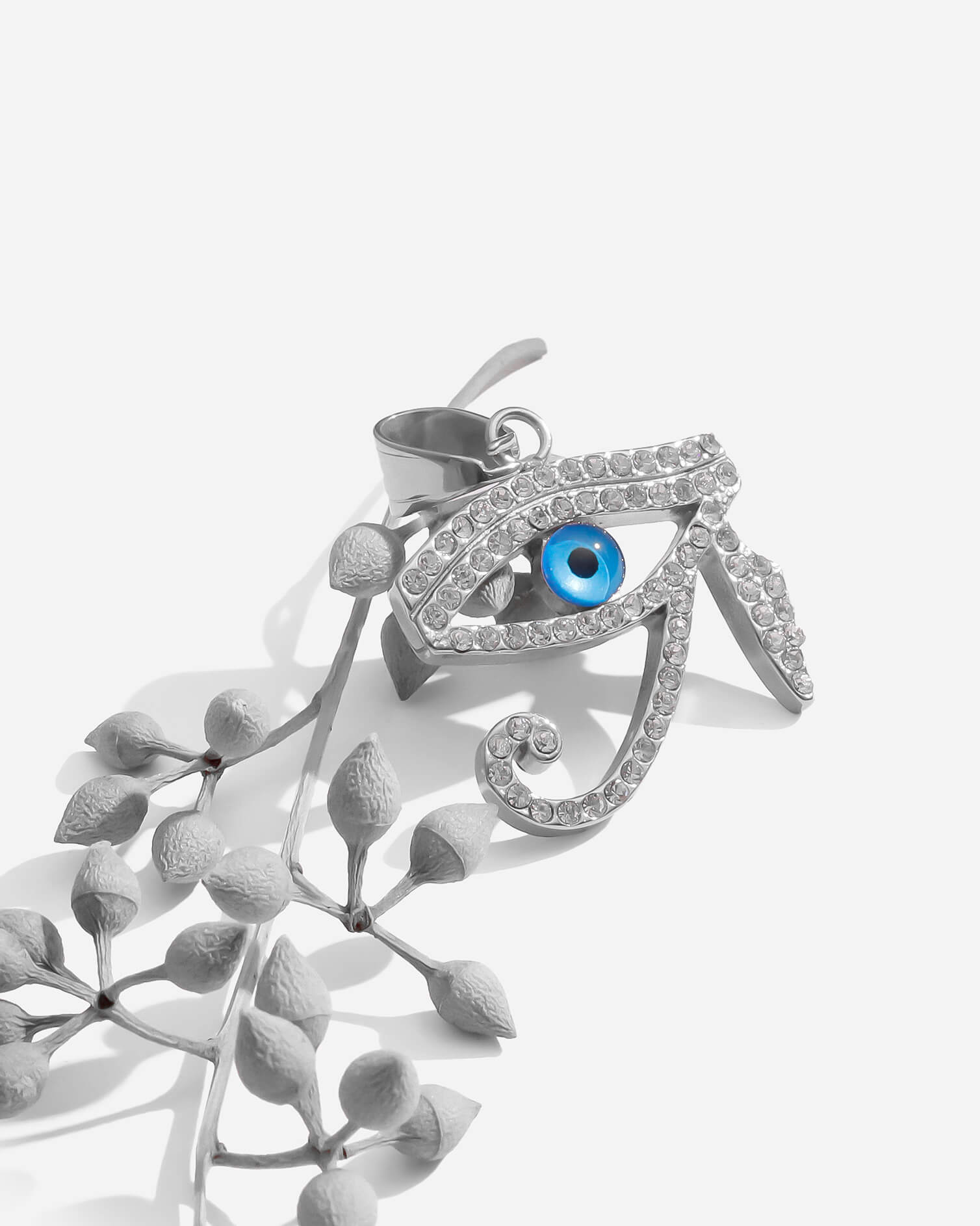 Eye of Horus Zirconia Pendant Silver Plated