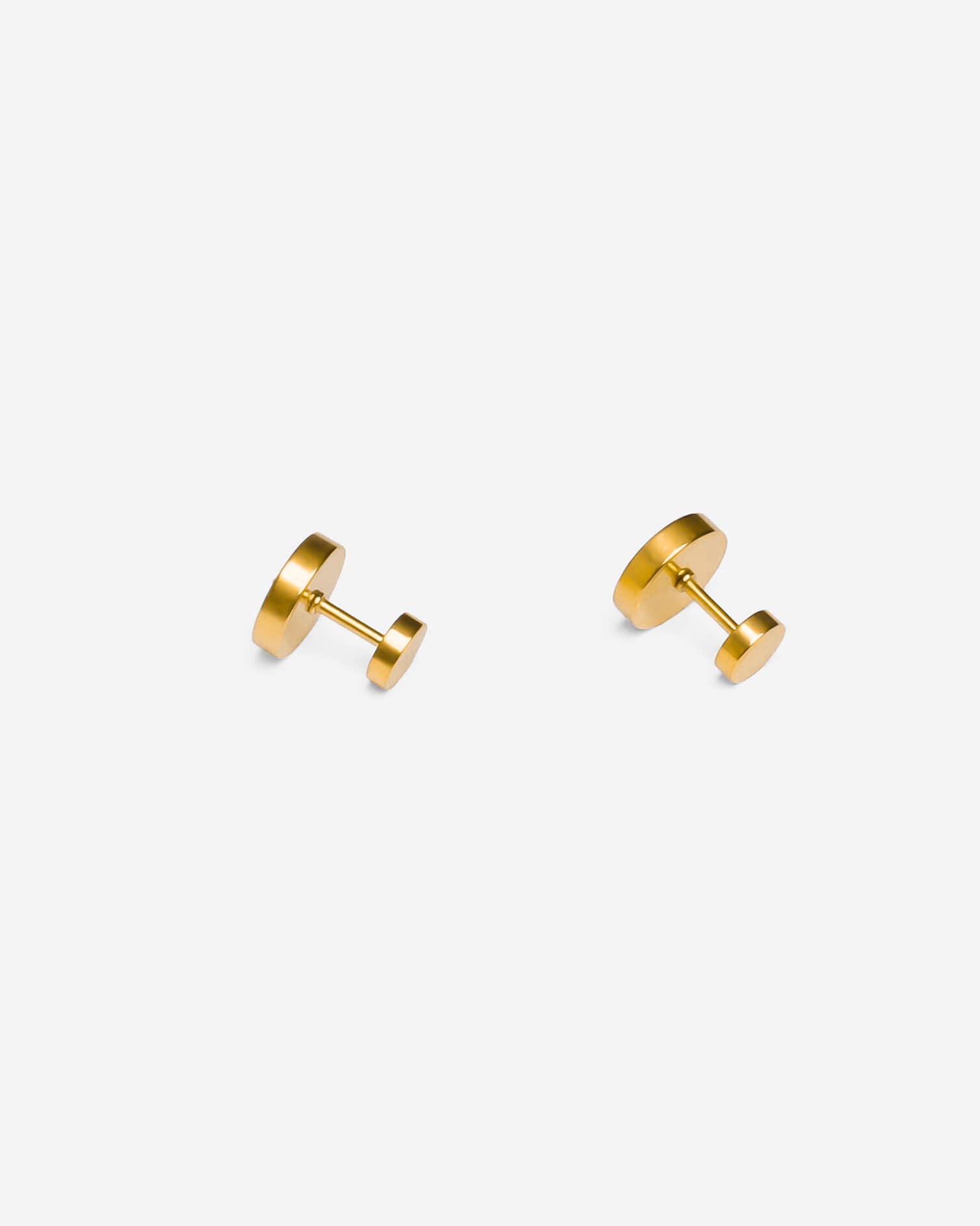 Roman Round Stud Earrings 10mm Gold Tone