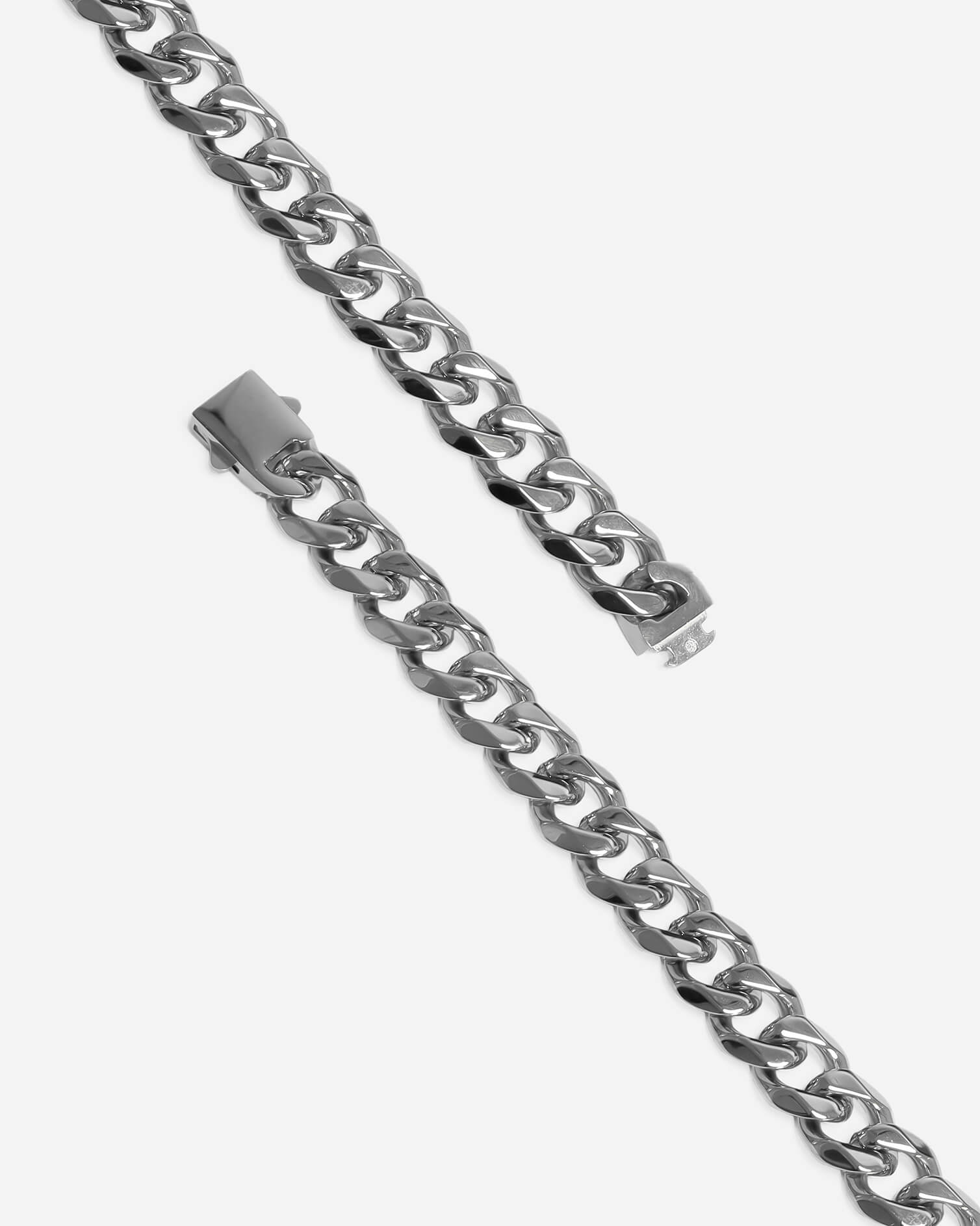 GD Cuban Bracelet Stainless Steel 22k White Gold vermeil