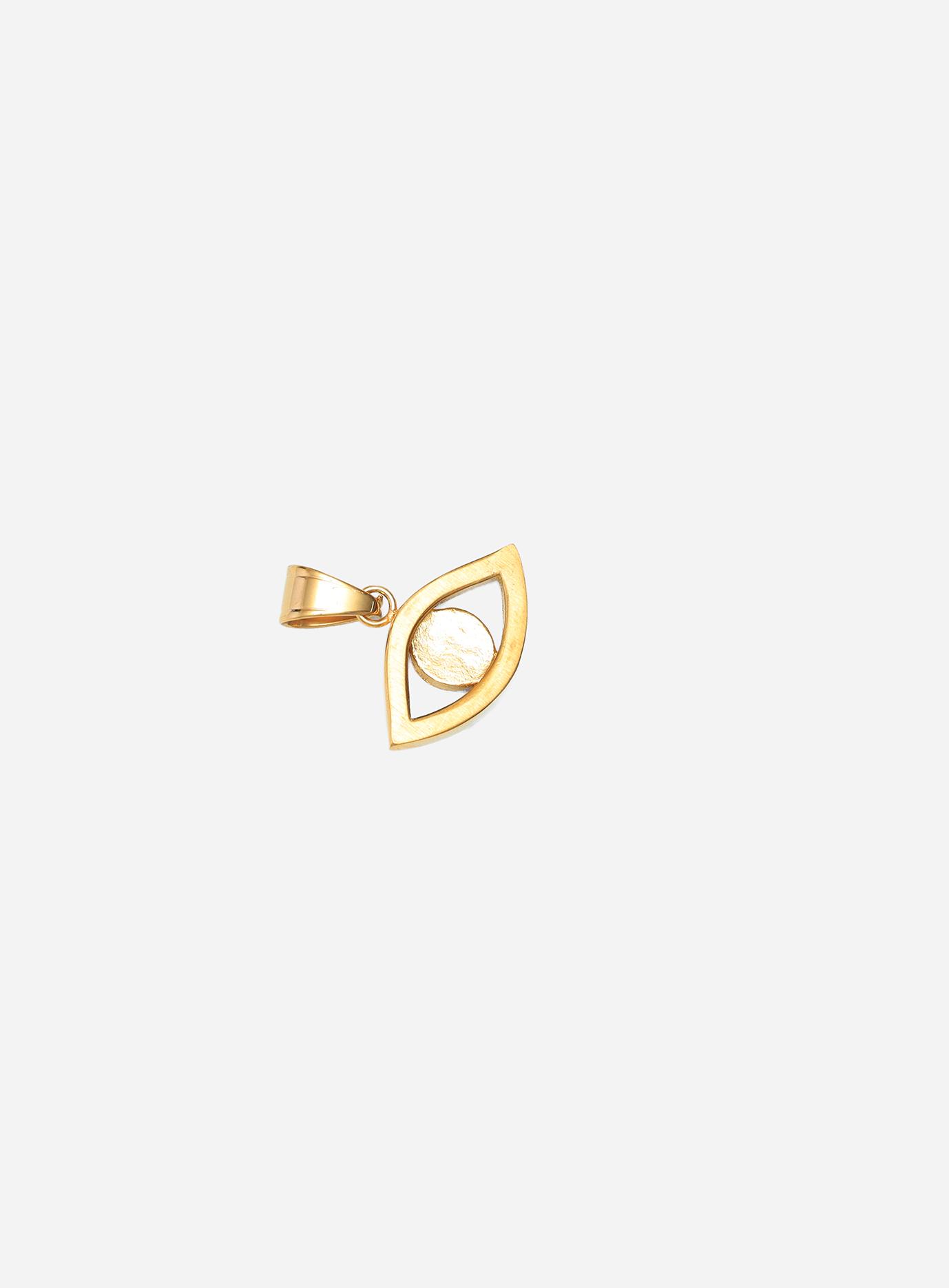 GD Gold Evil Eye Single Line Diamante Pendant