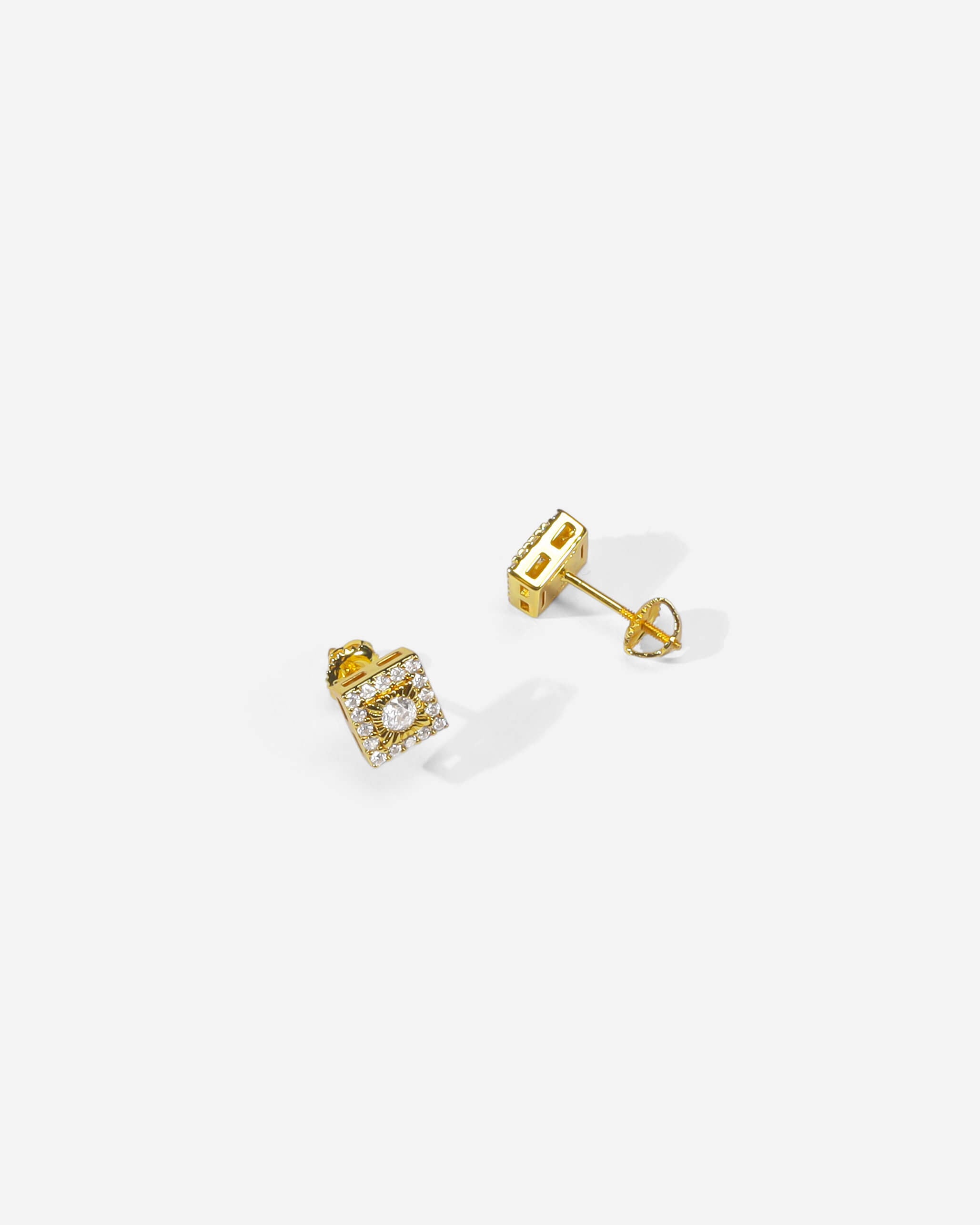 Radiant Square Moissanite Earrings With Premium Gold Plating