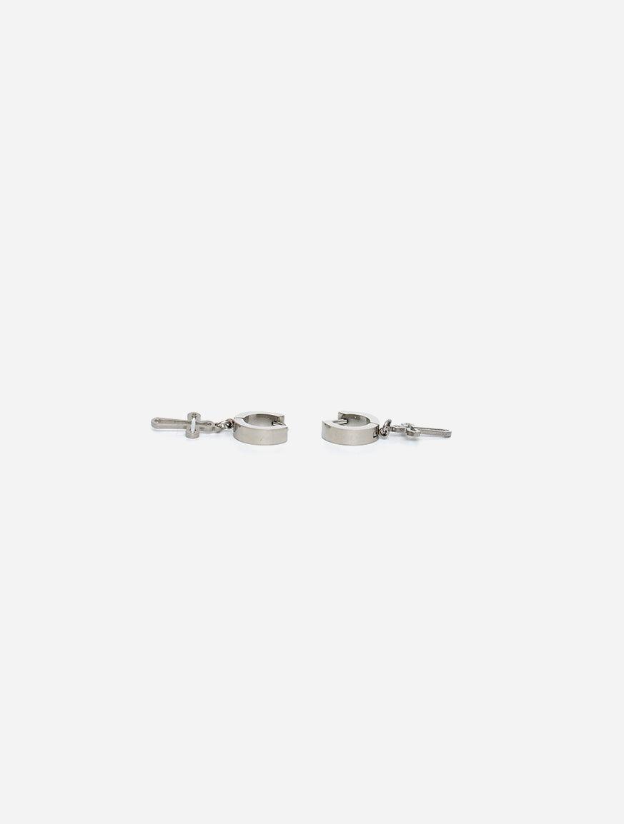 Gracias Dios GD Cut Out Silver Cross Earring - Challenger Streetwear