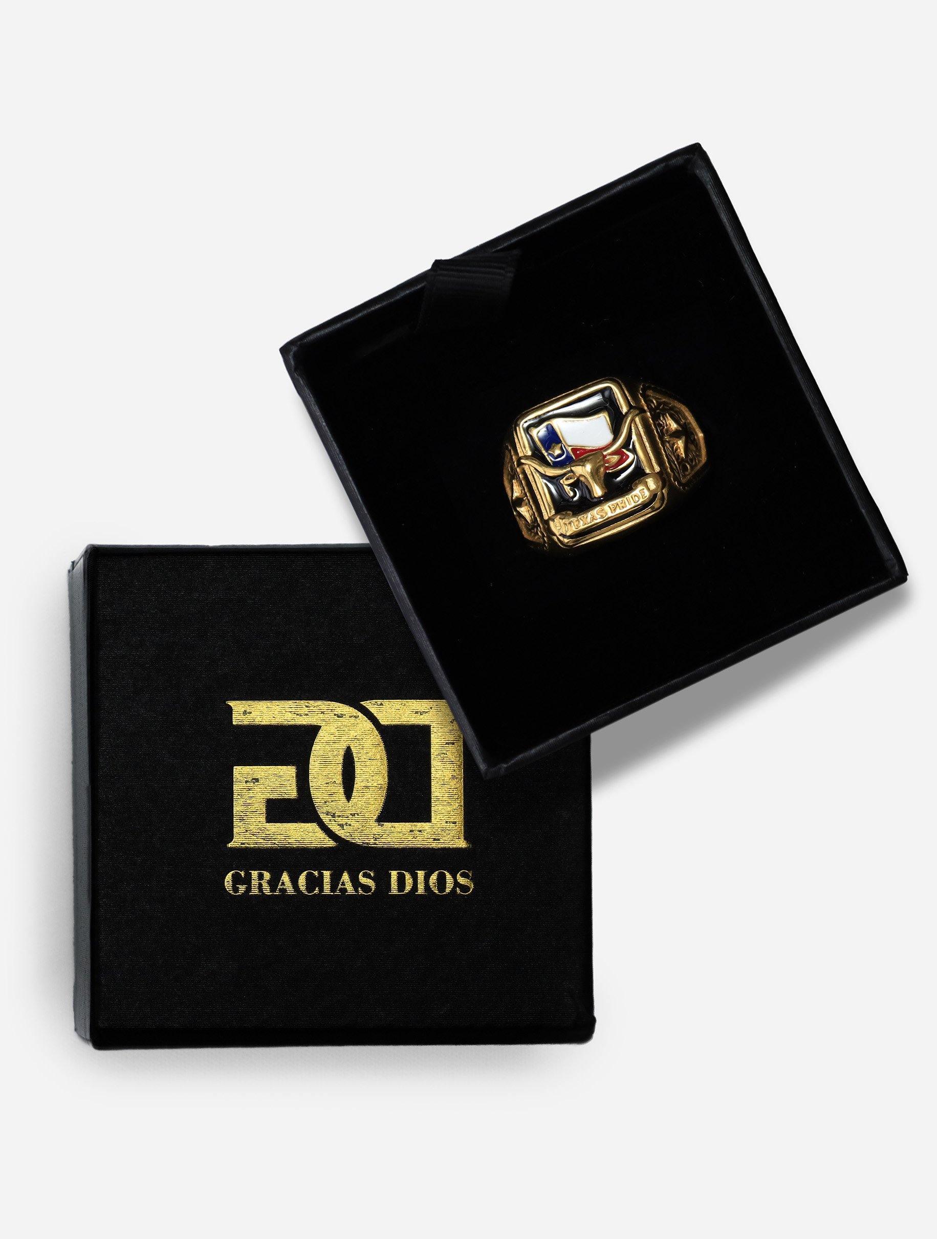 Gracias Dios Texas Pride Bull Cow Ring - Challenger Streetwear