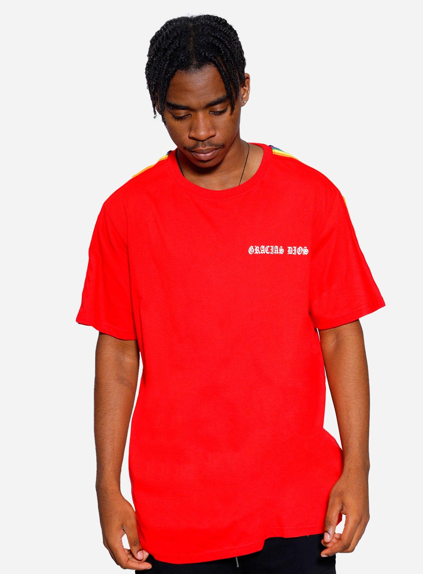 Gracias Dios Gracias Dios Shoulder Rainbow T-Shirt - Challenger Streetwear