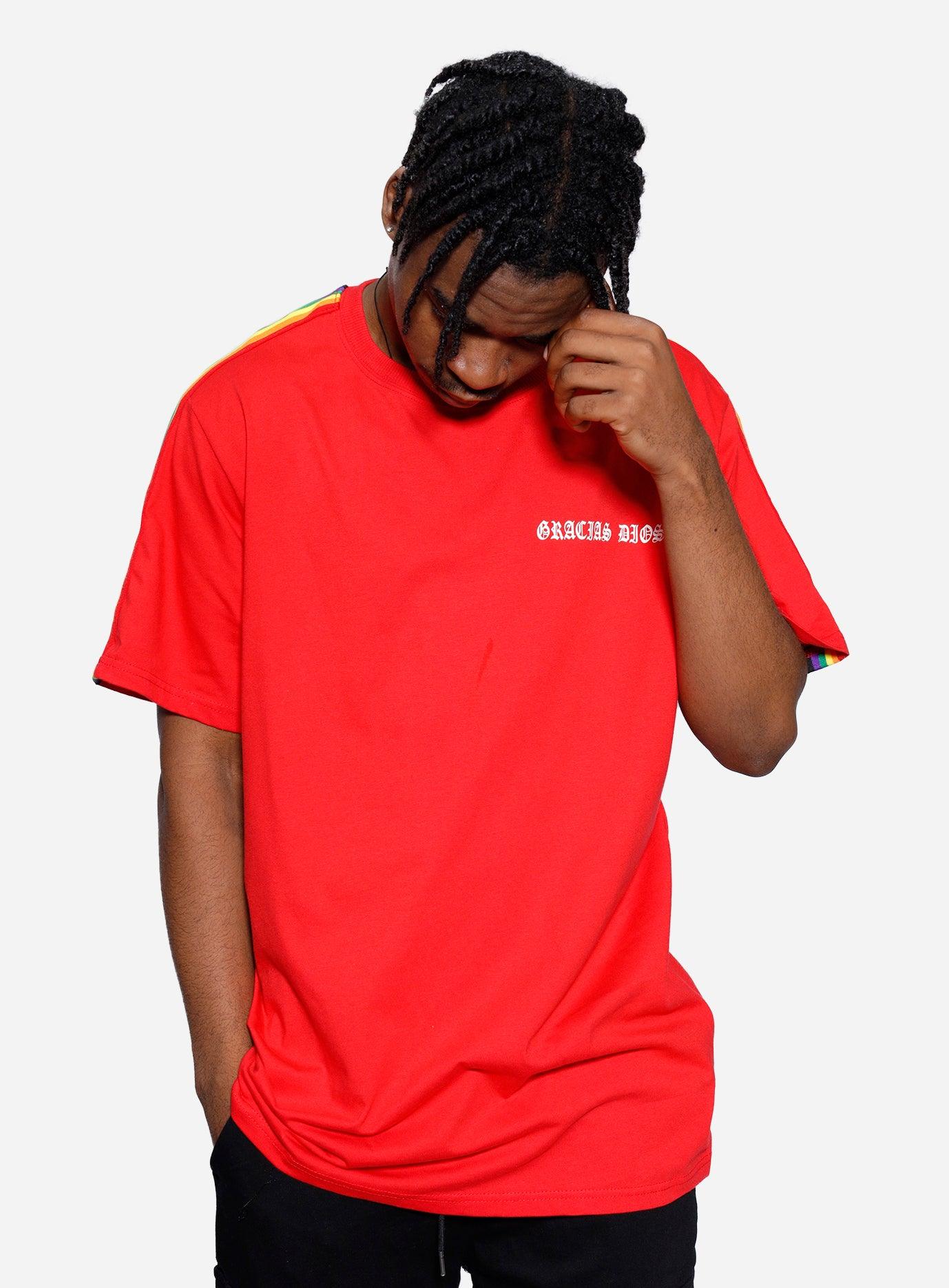 Gracias Dios Gracias Dios Shoulder Rainbow T-Shirt - Challenger Streetwear