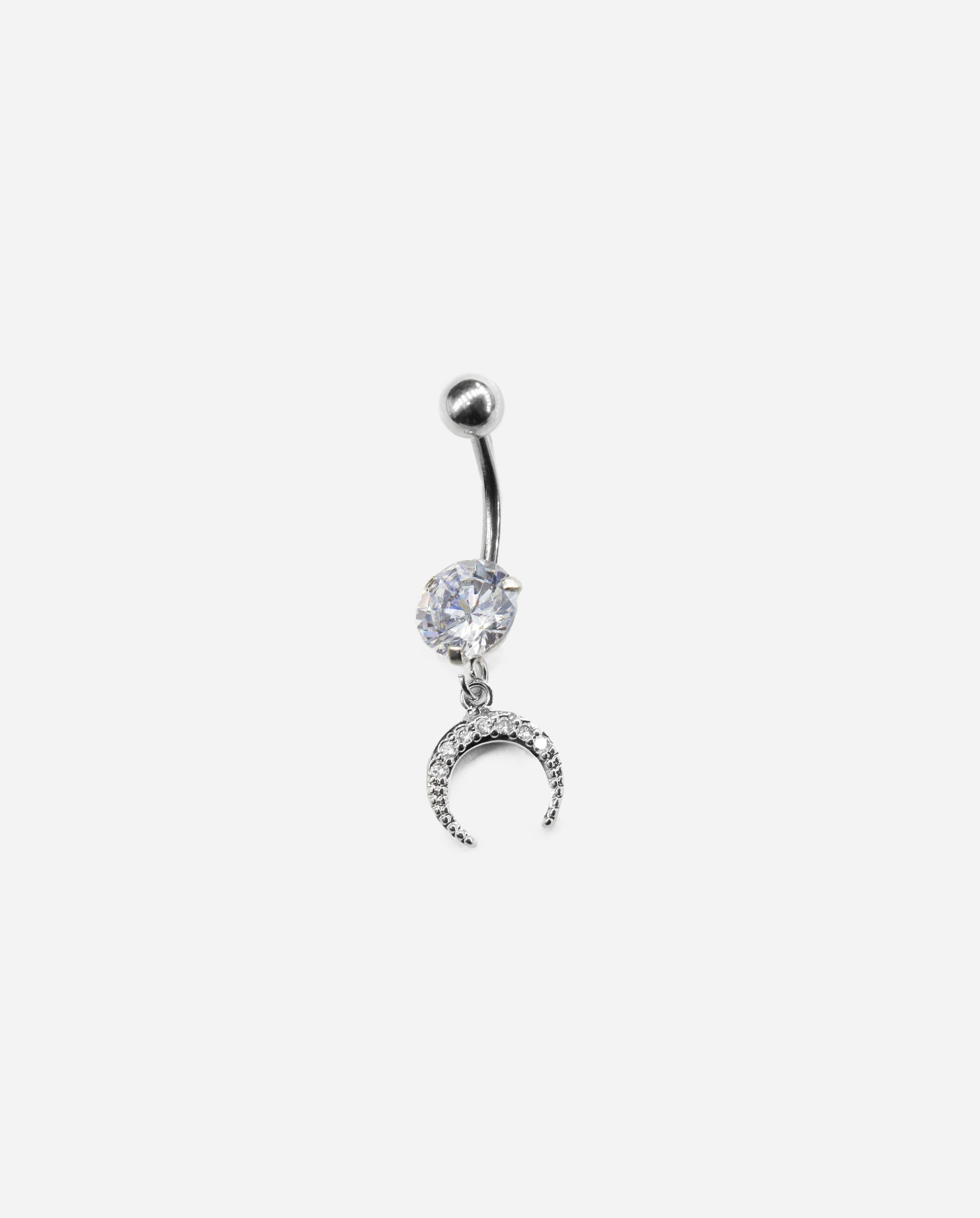 Gracias Dios Moon Crystal Dangle Belly Ring - Challenger Streetwear