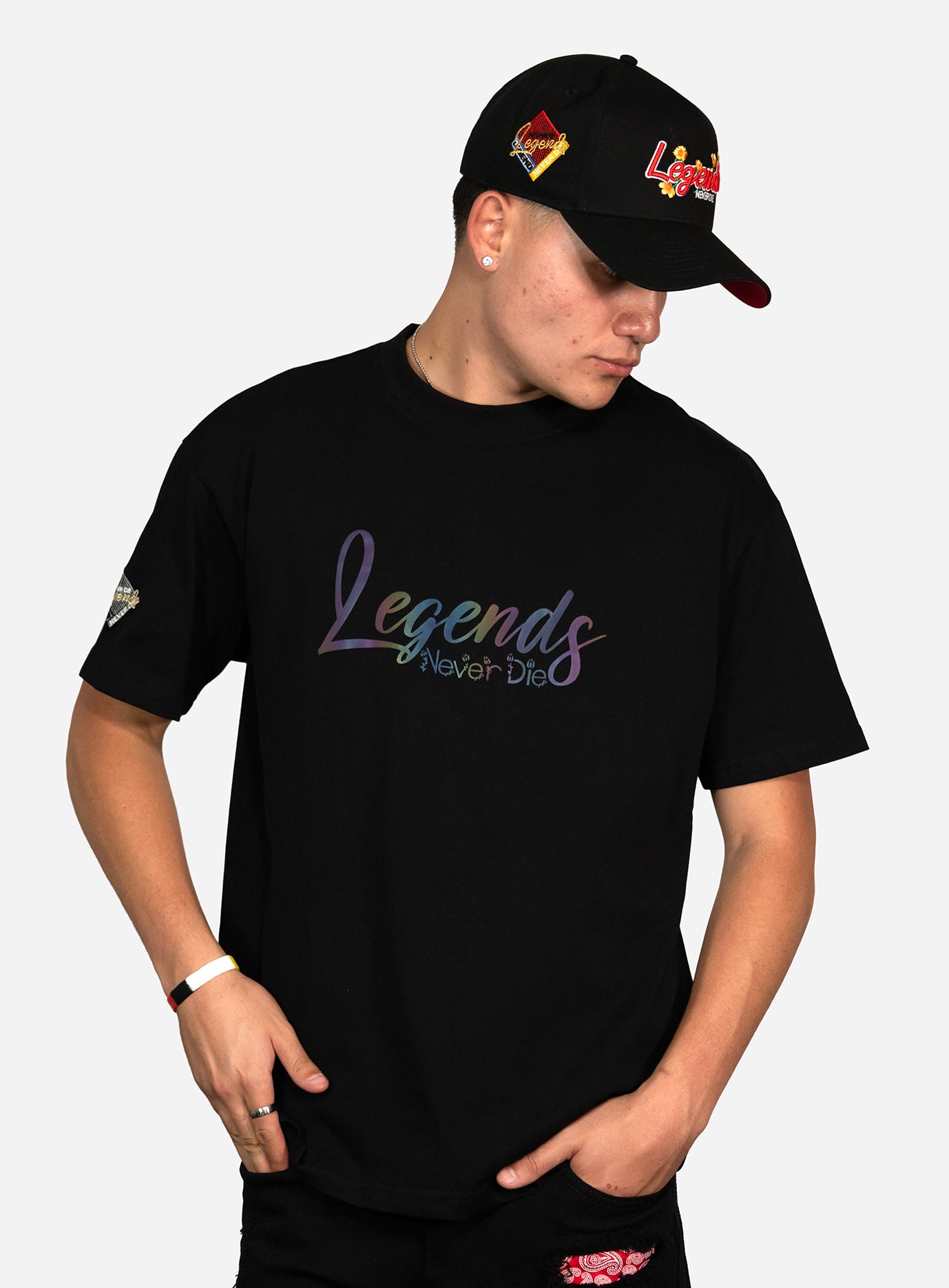 GD Legends Never Die Reflective Floral Oversized T-Shirt