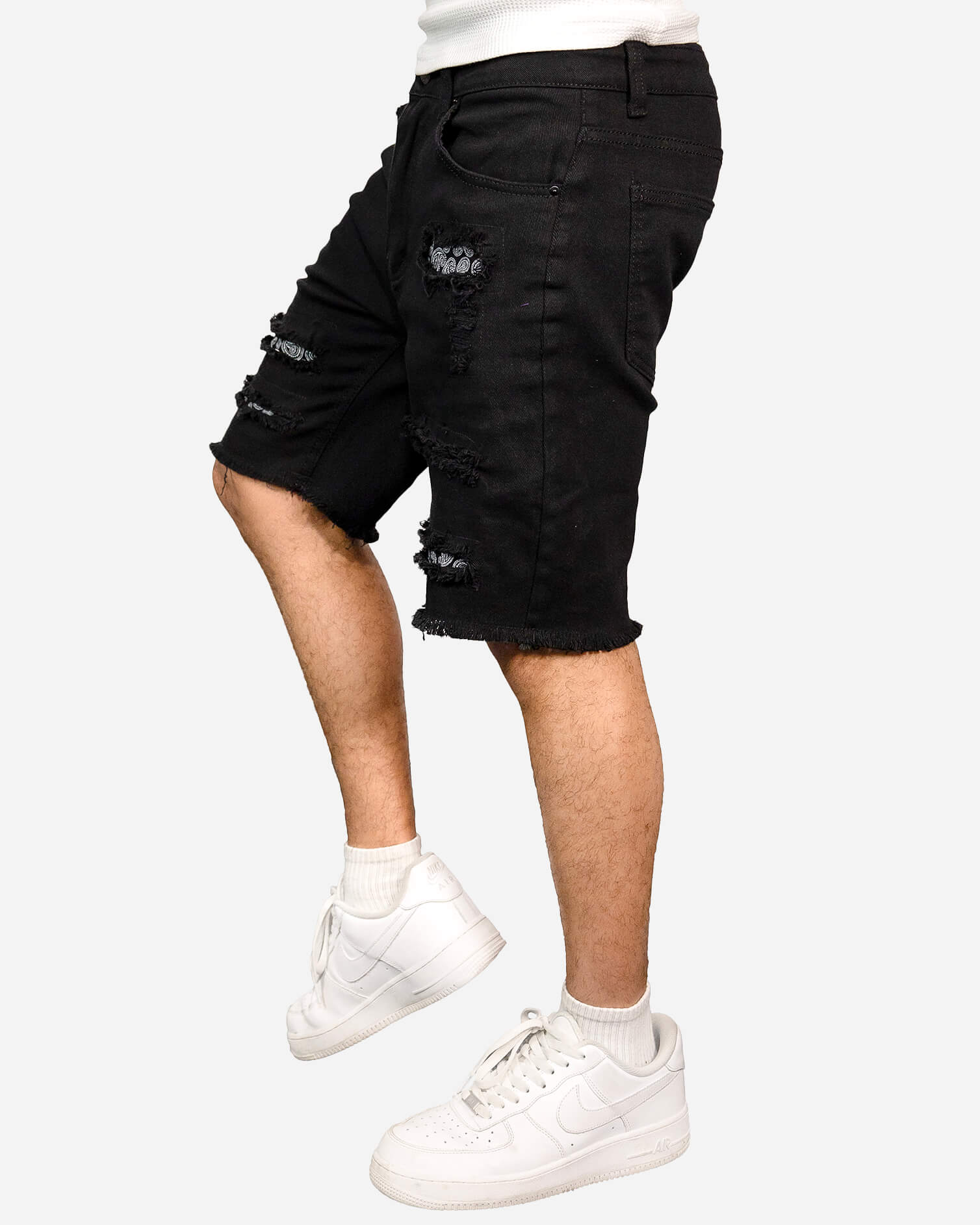 Paisley Ripped GD Denim Shorts