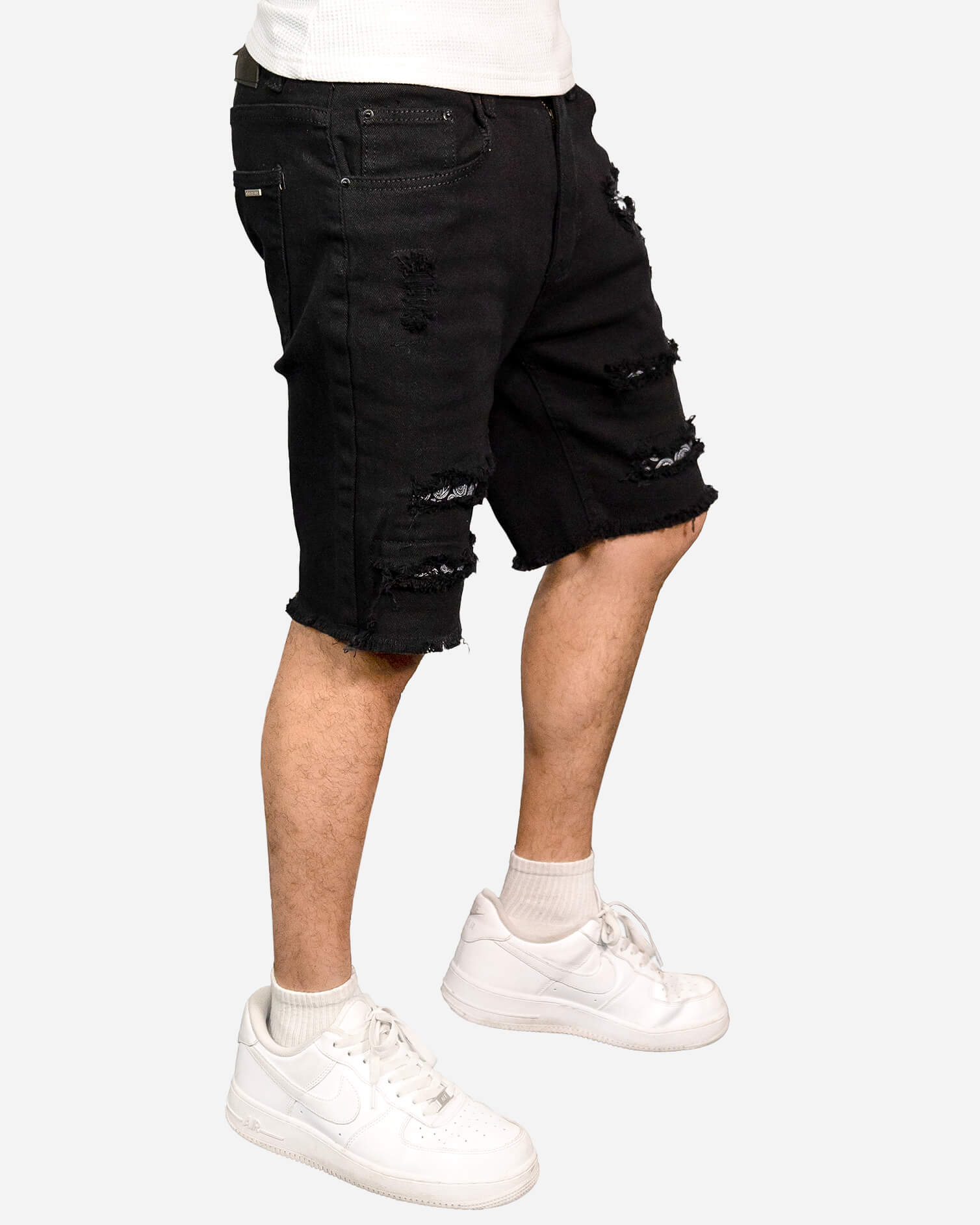 Paisley Ripped GD Denim Shorts