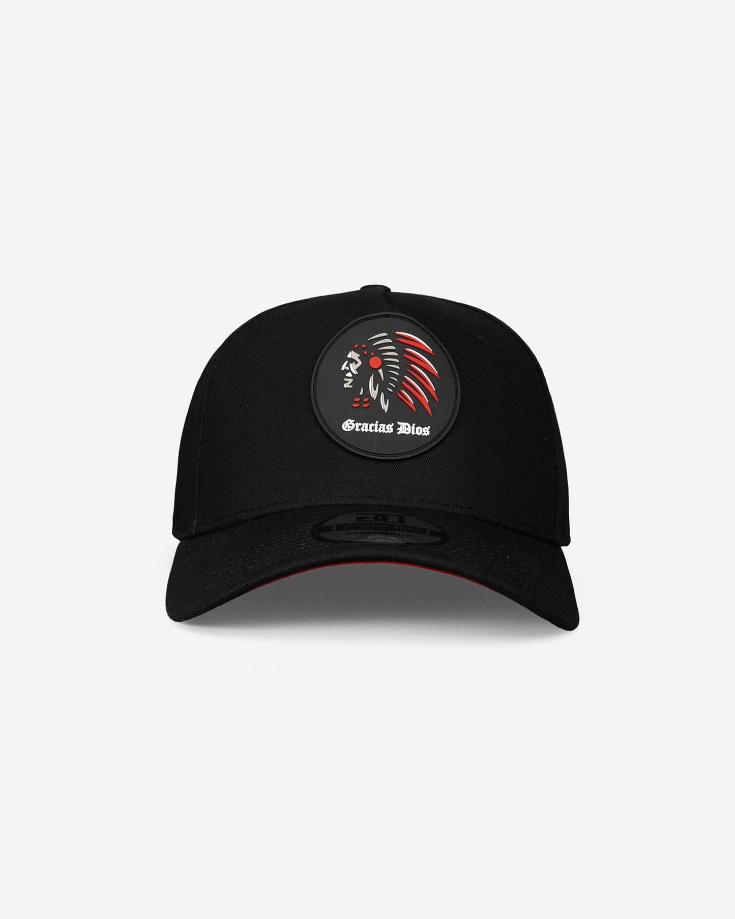 Indian A-Frame Snapback Hat Black