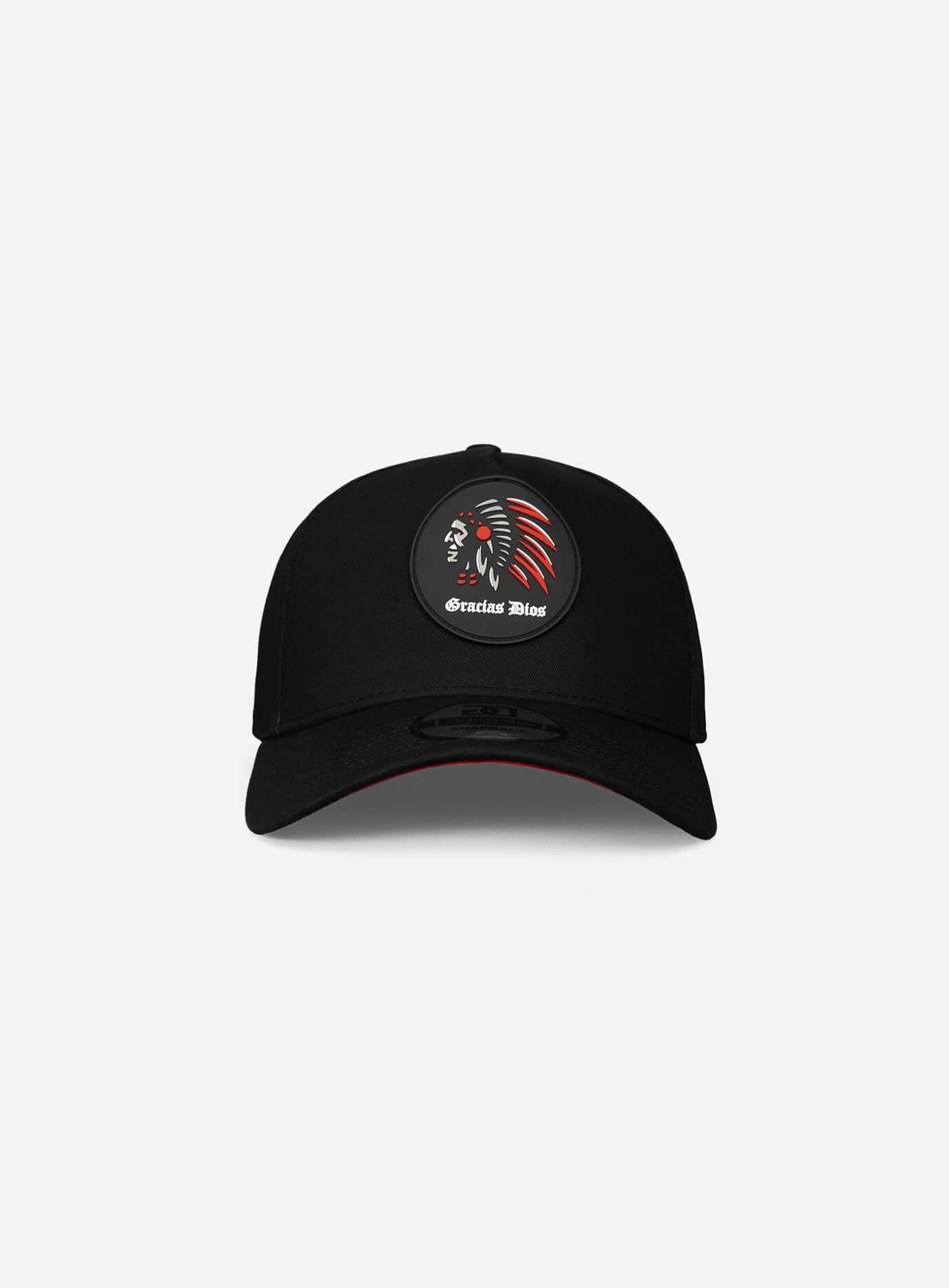 Indian A-Frame Snapback Hat Black