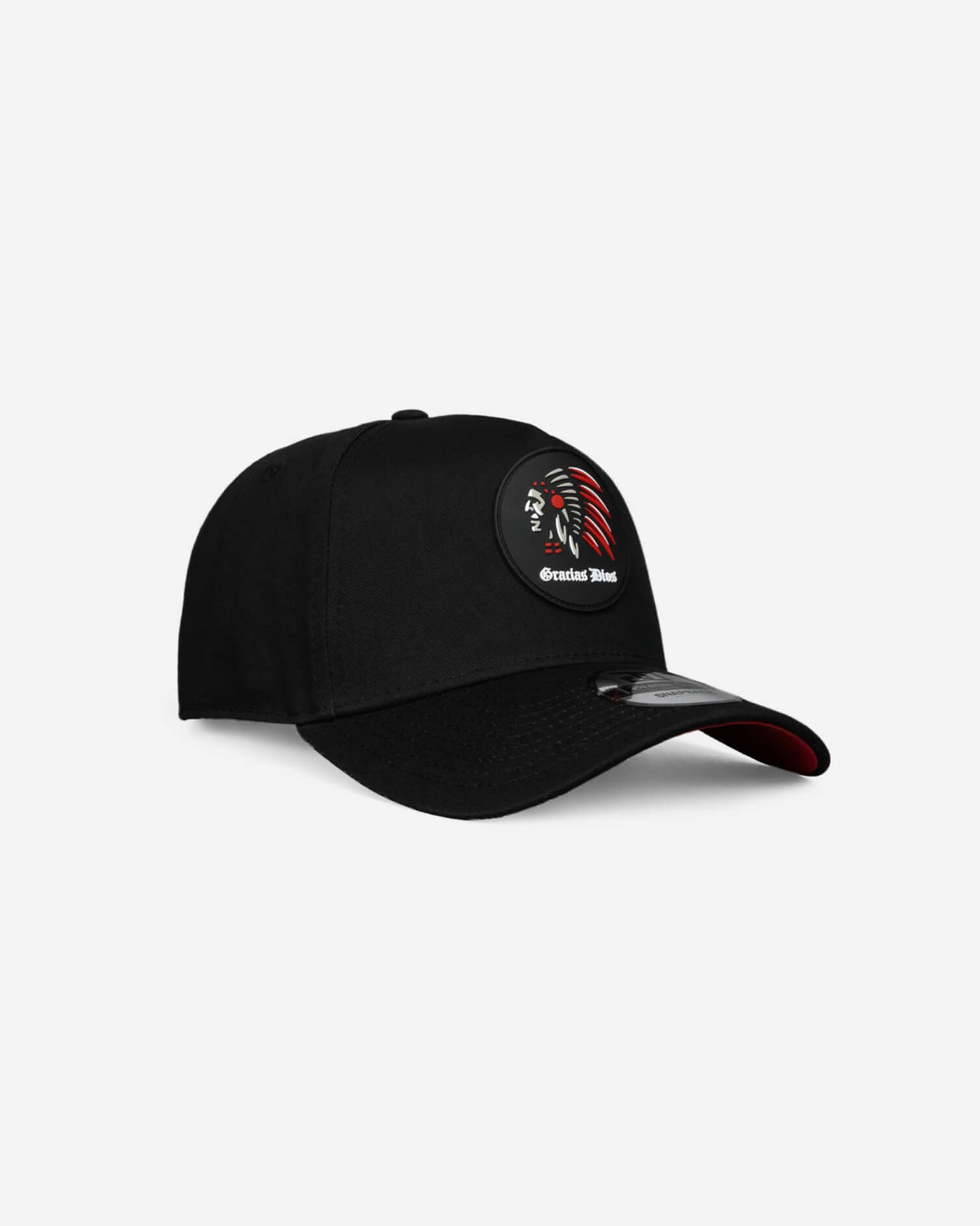 Indian A-Frame Snapback Hat Black