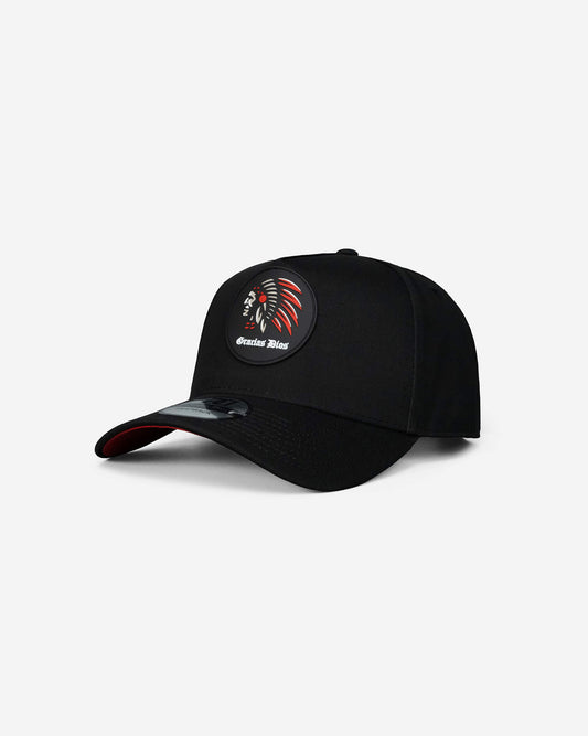 Indian A-Frame Snapback Hat Black