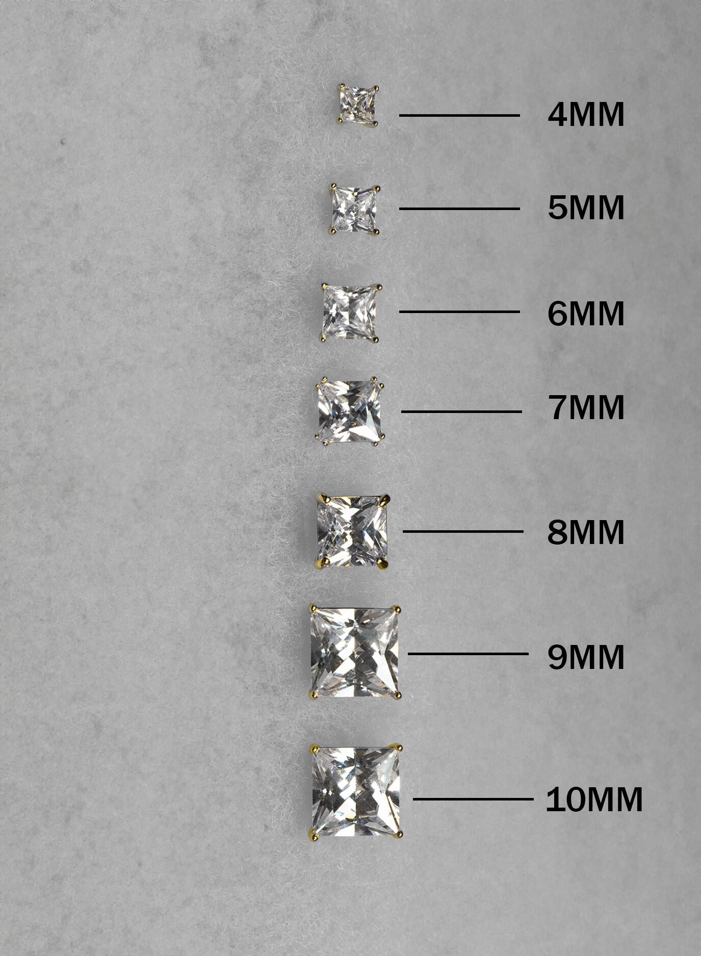 Princess Cut Stud Earrings