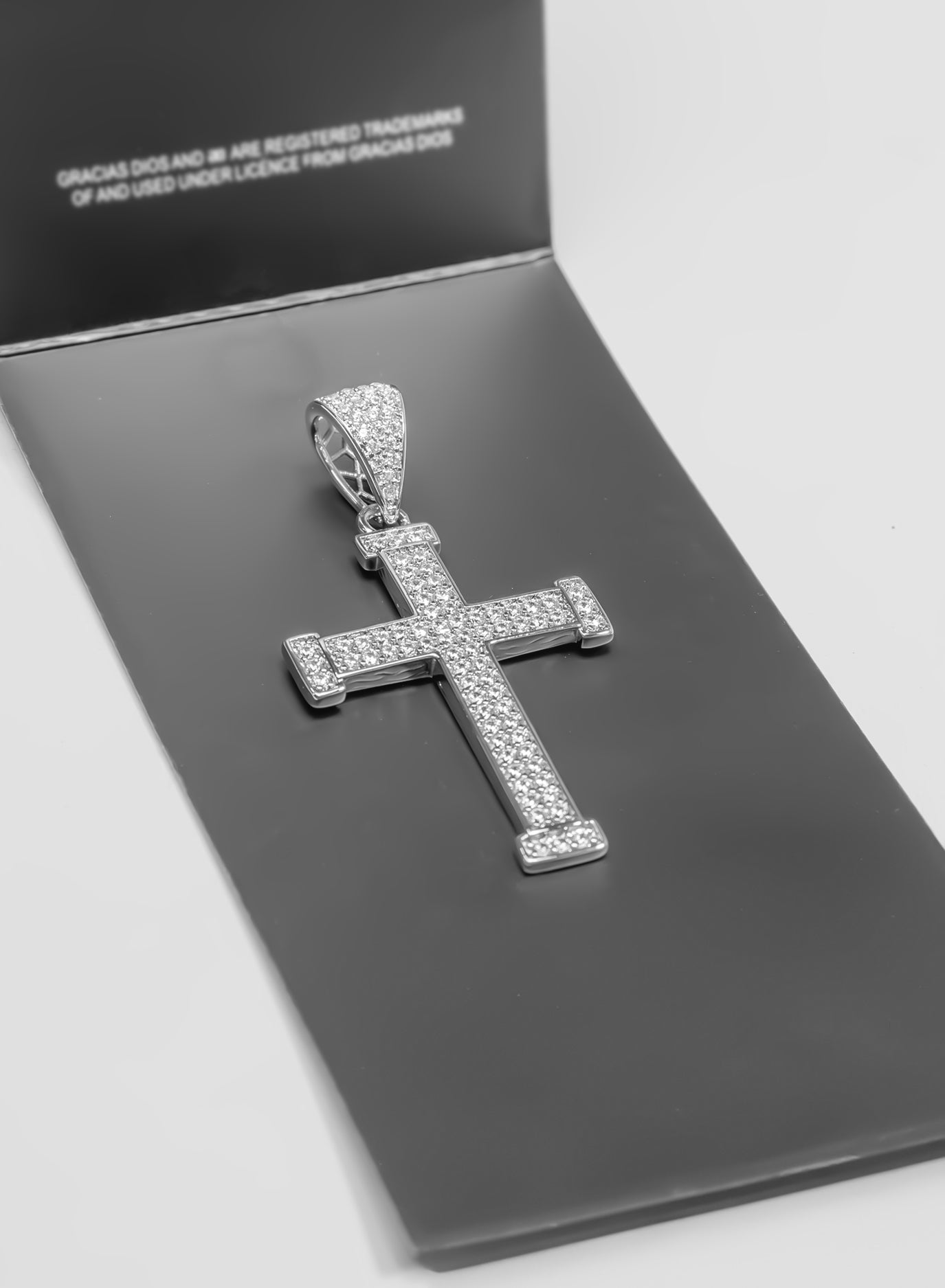 GD Cubic Zirconia Pave Cross Pendant