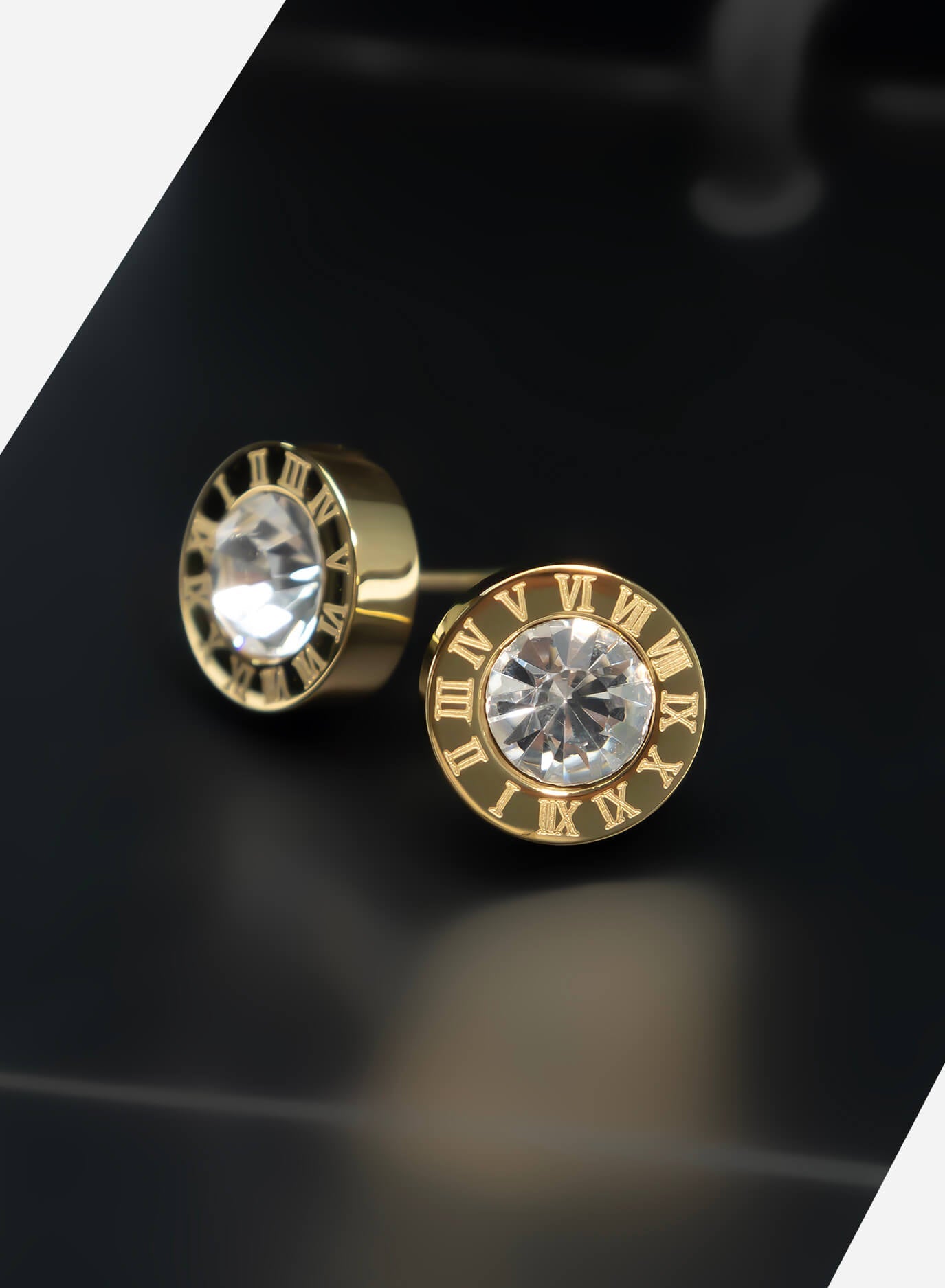 GD Roman Numeral Stud Earring