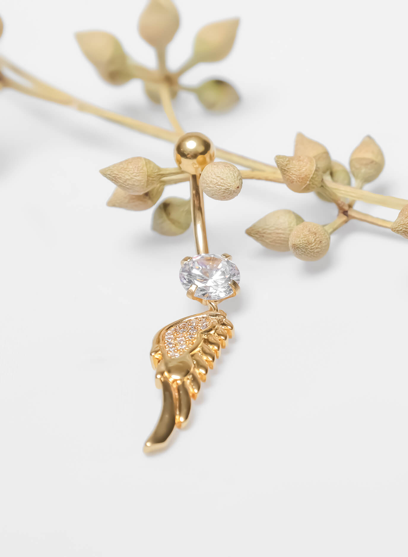 GD Angel Wing Dangle Belly Ring