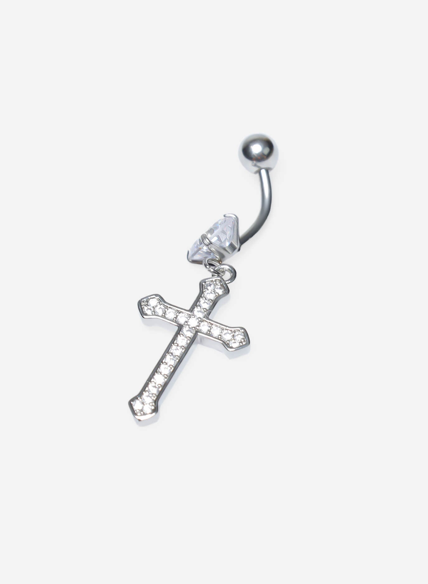 GD Cross Dangle Belly Ring