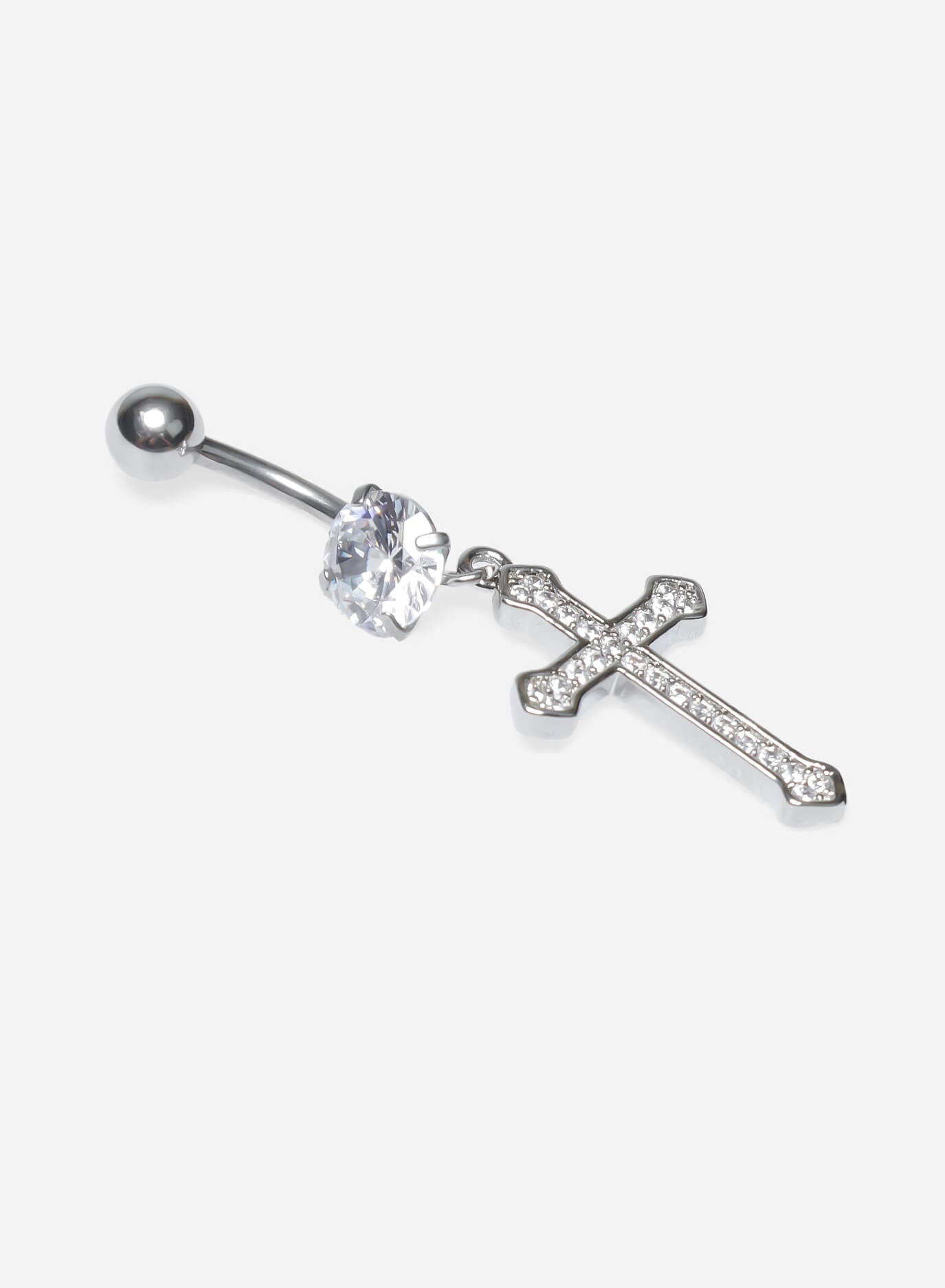GD Cross Dangle Belly Ring