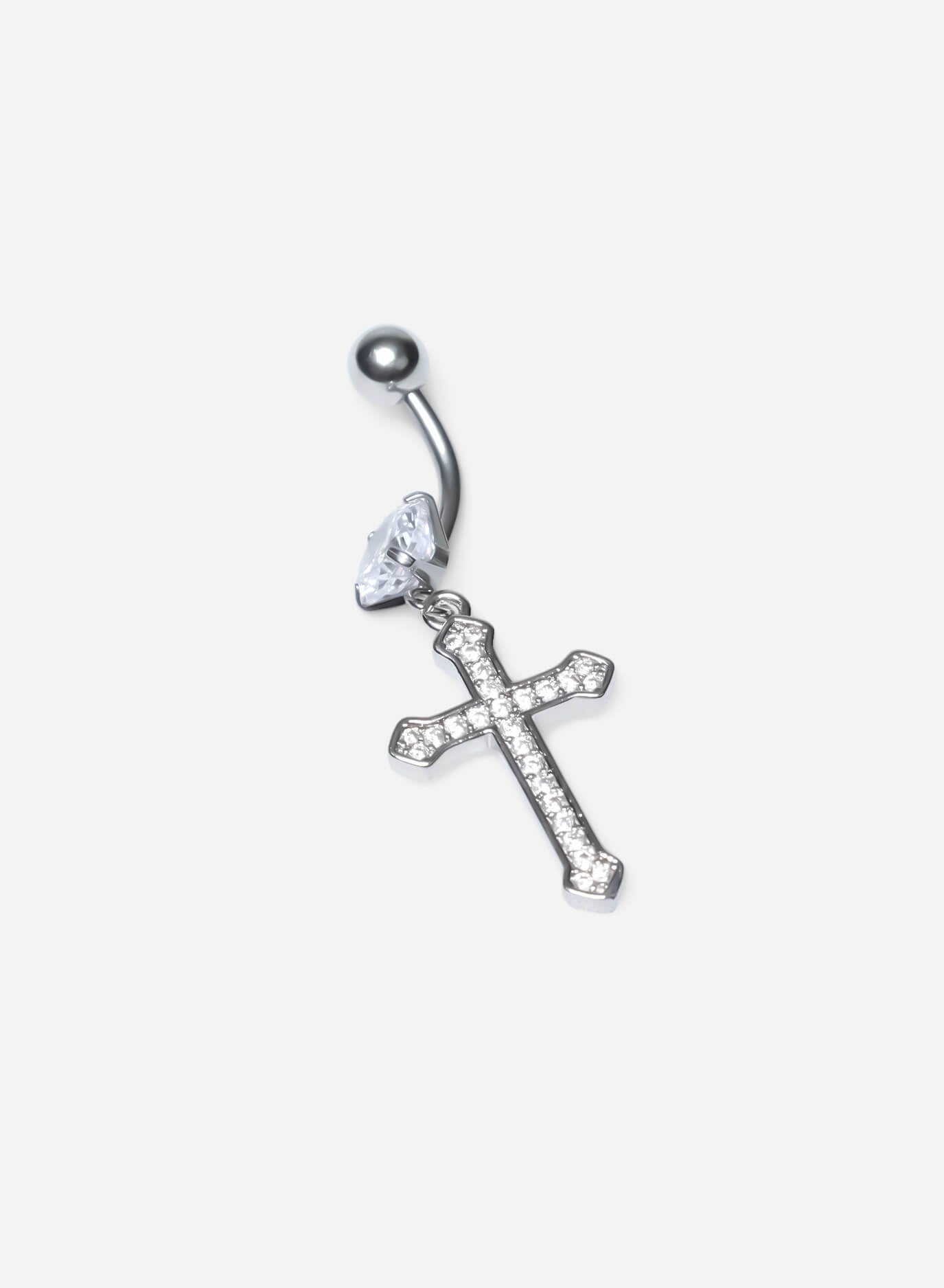 GD Cross Dangle Belly Ring
