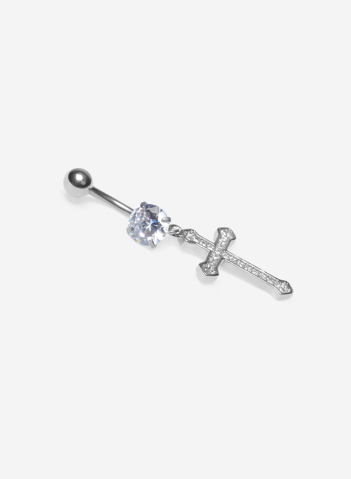 GD Cross Dangle Belly Ring
