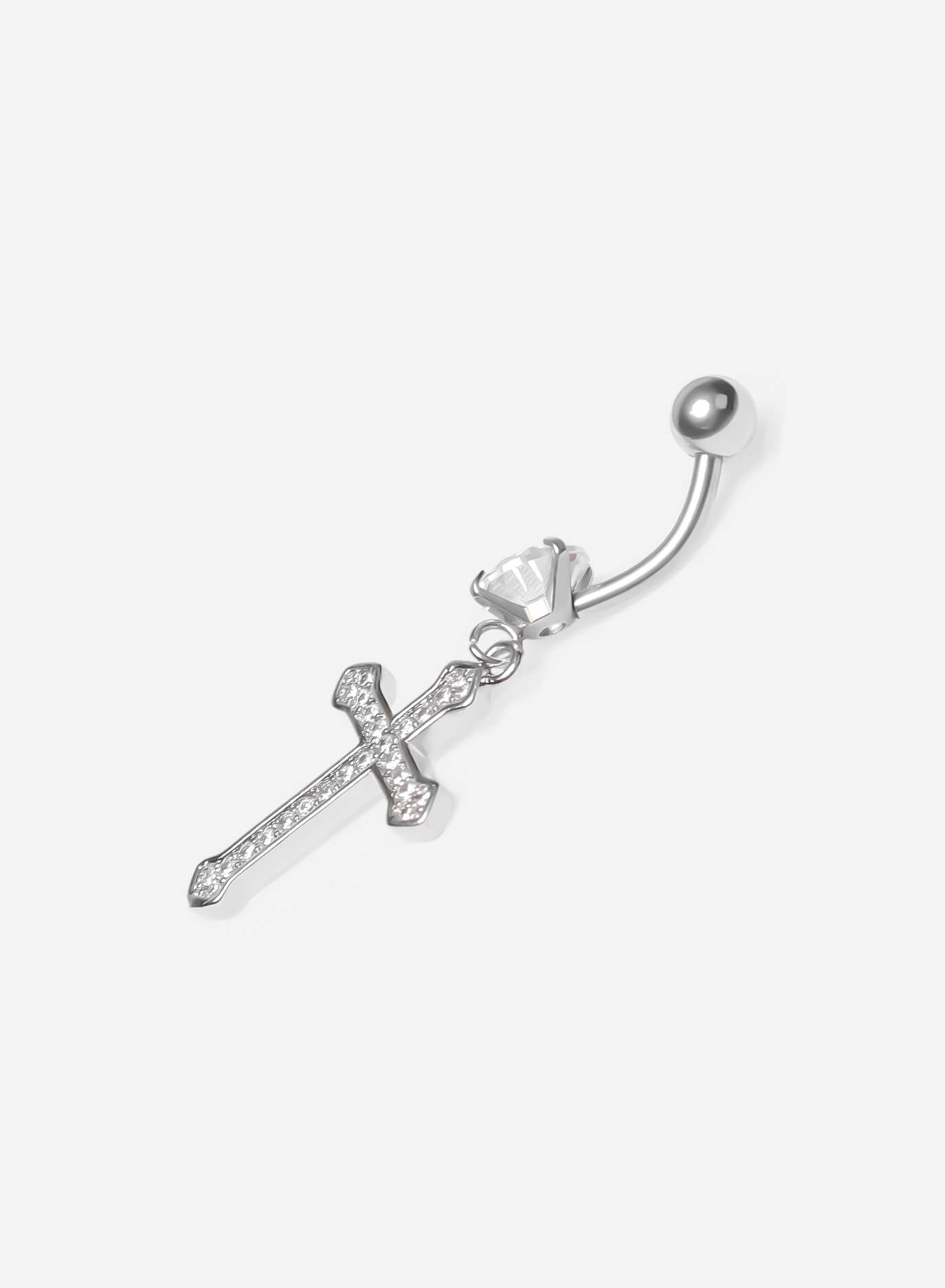 GD Cross Dangle Belly Ring
