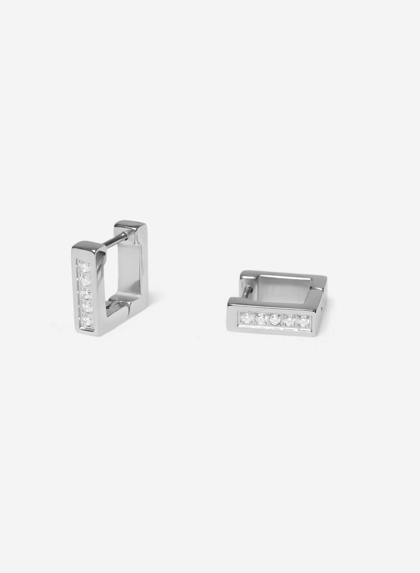 Square Diamond Hoop Earrings