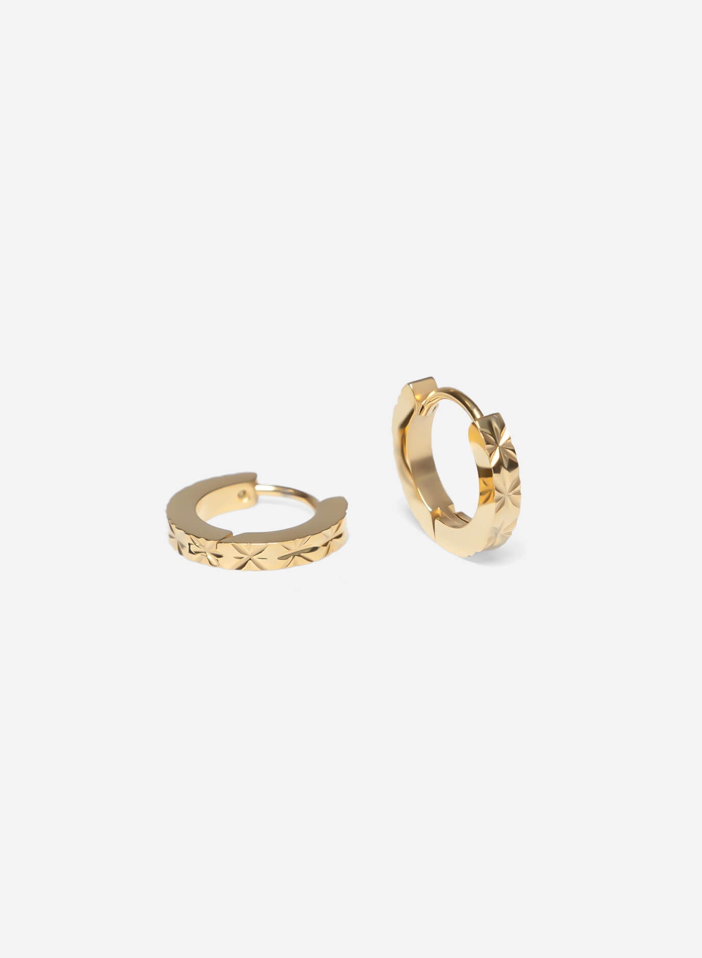 GD Diamond Cut Gold Hoops