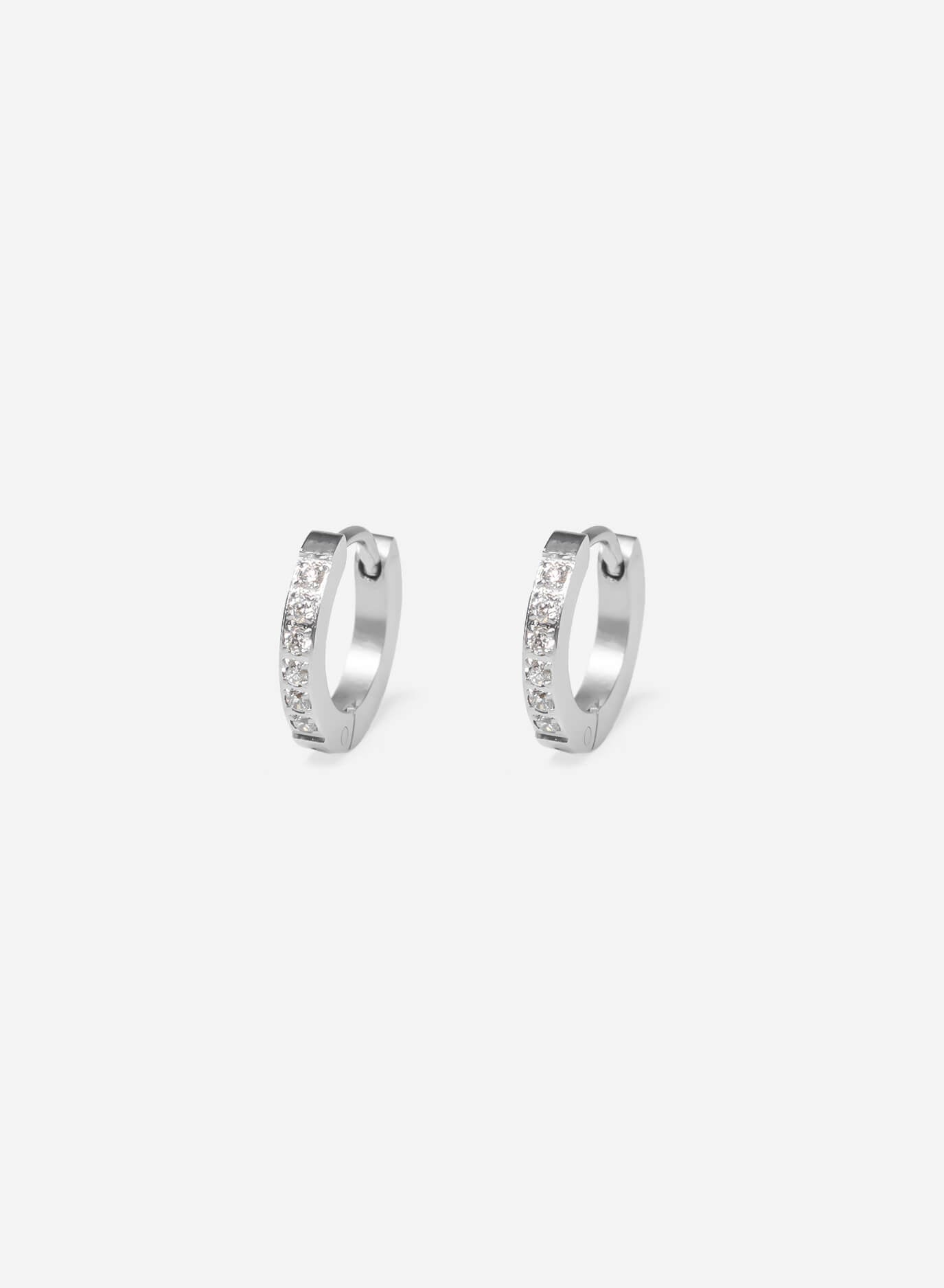 GD Thin hoops earrings with clear stone
