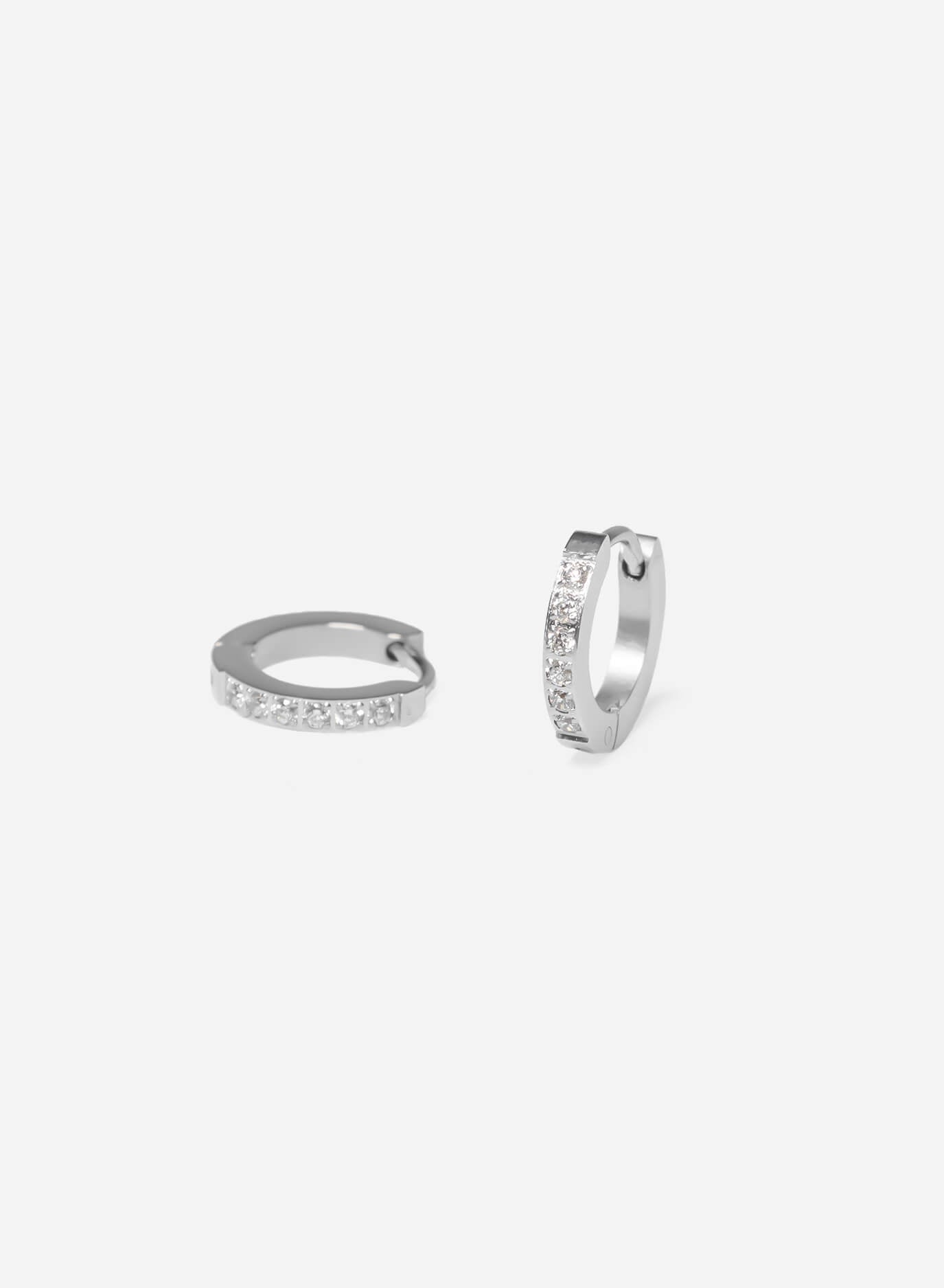 GD Thin hoops earrings with clear stone