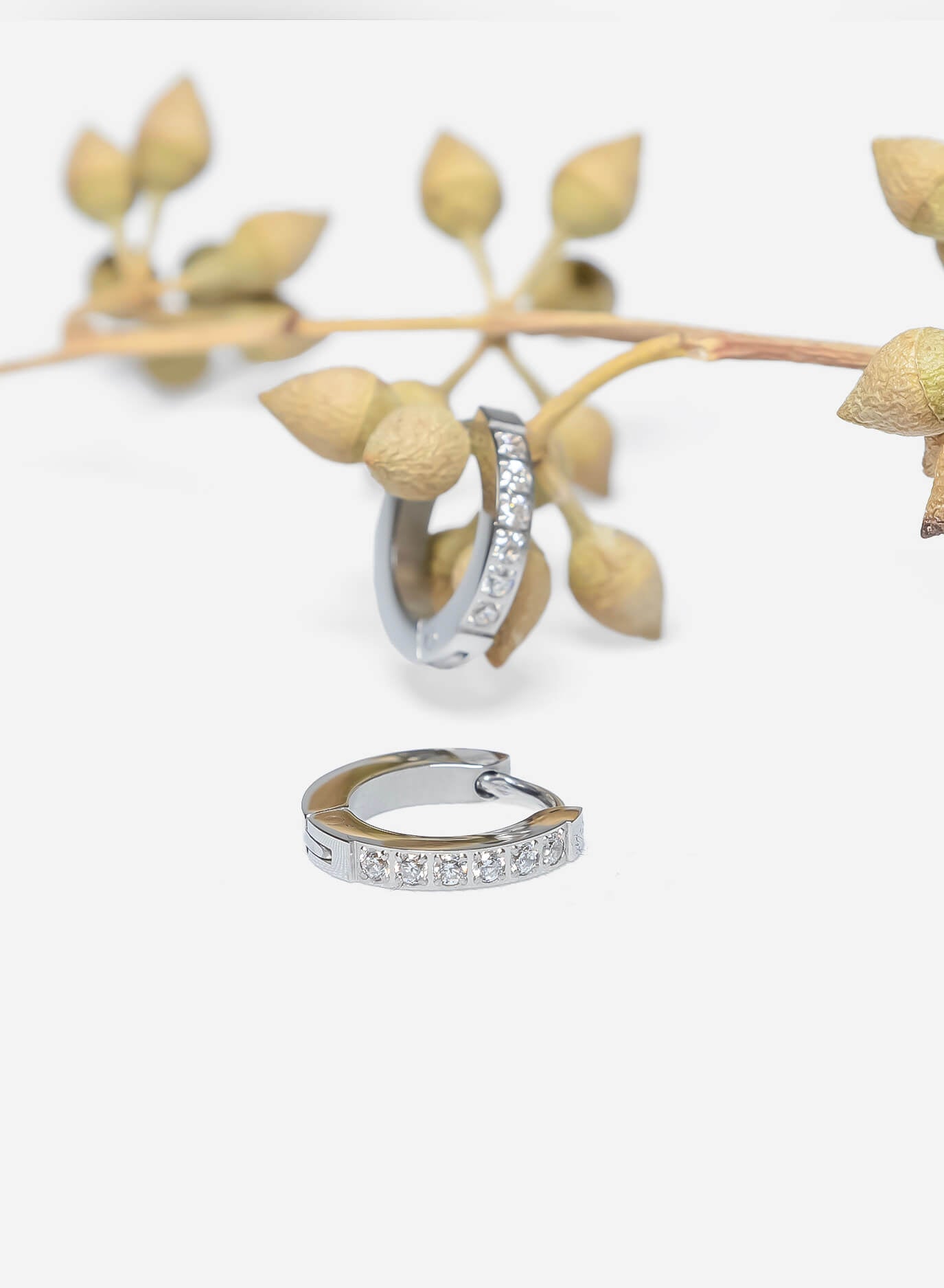 GD Thin hoops earrings with clear stone