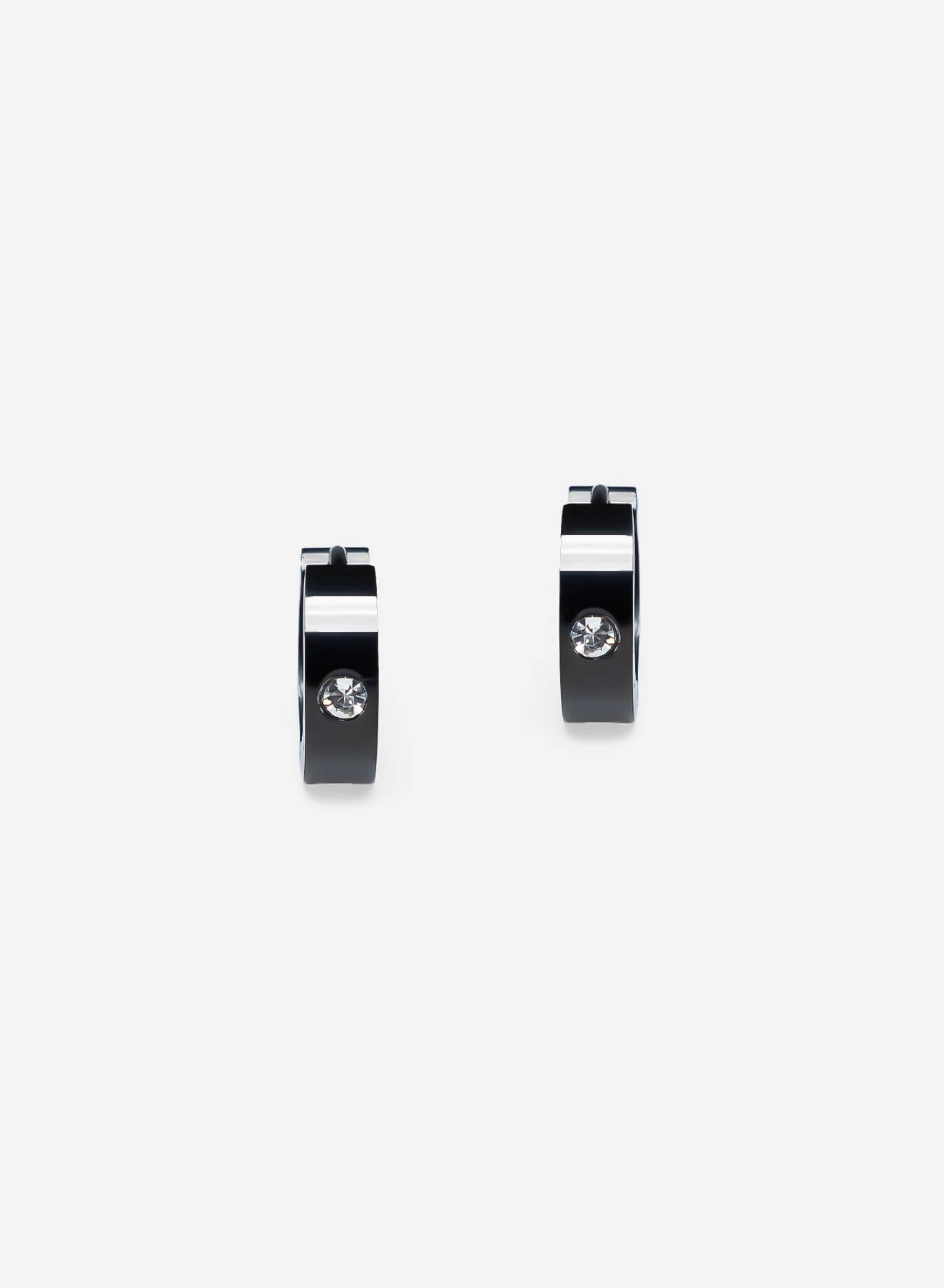 GD Hoops Black Diamond Earrings
