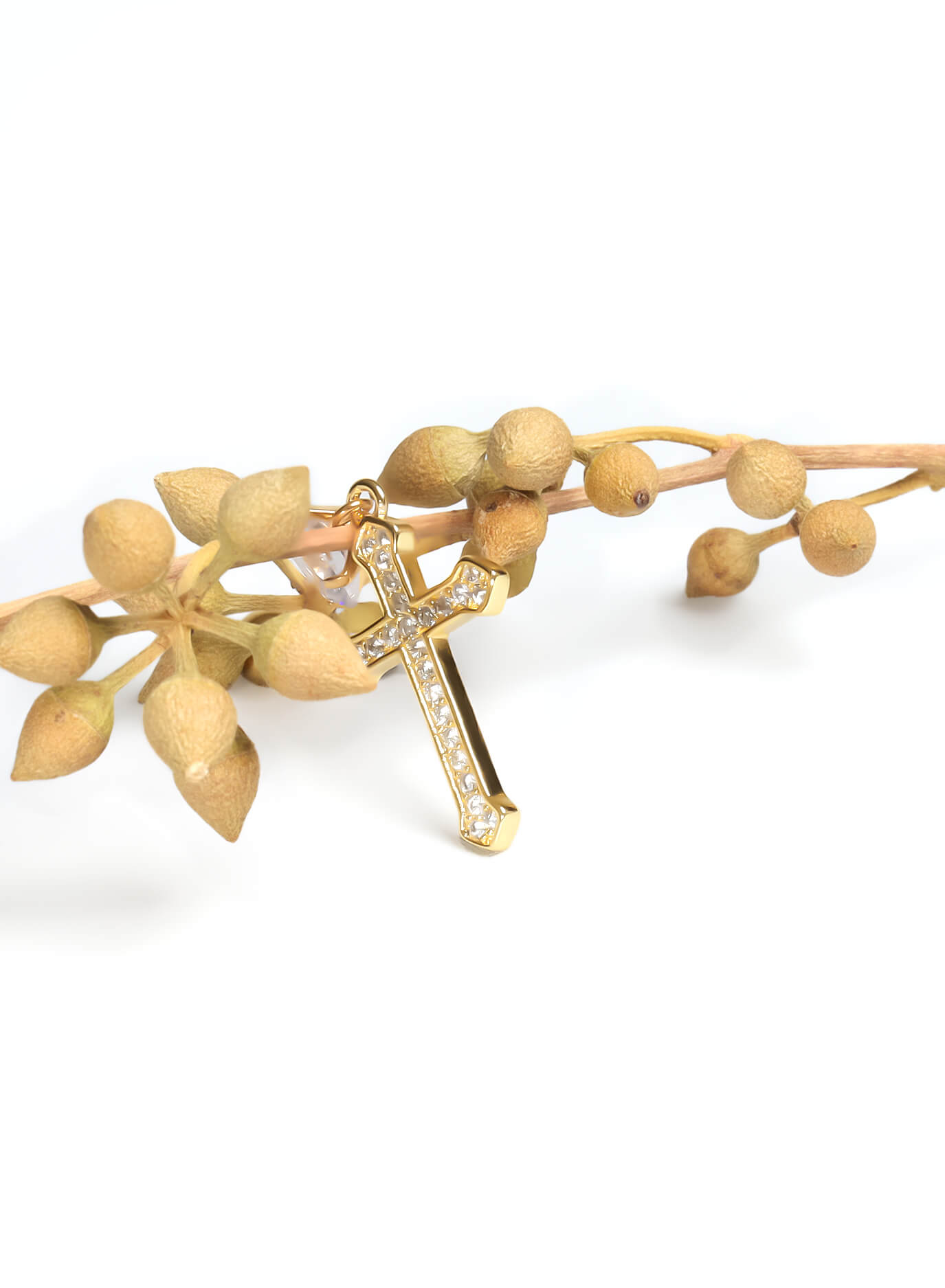 GD Cross Dangle Belly Ring
