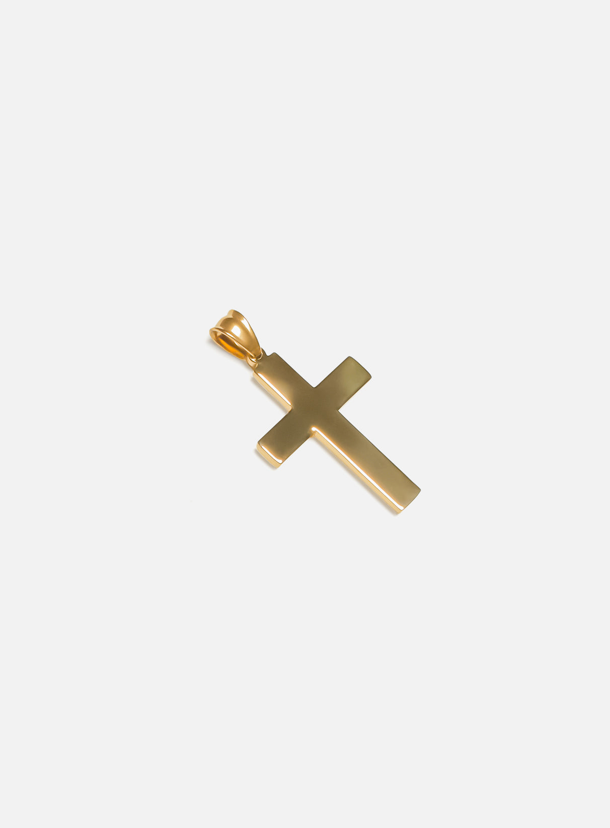 Square Diamond Cut Cross Pendant Gold-Tone
