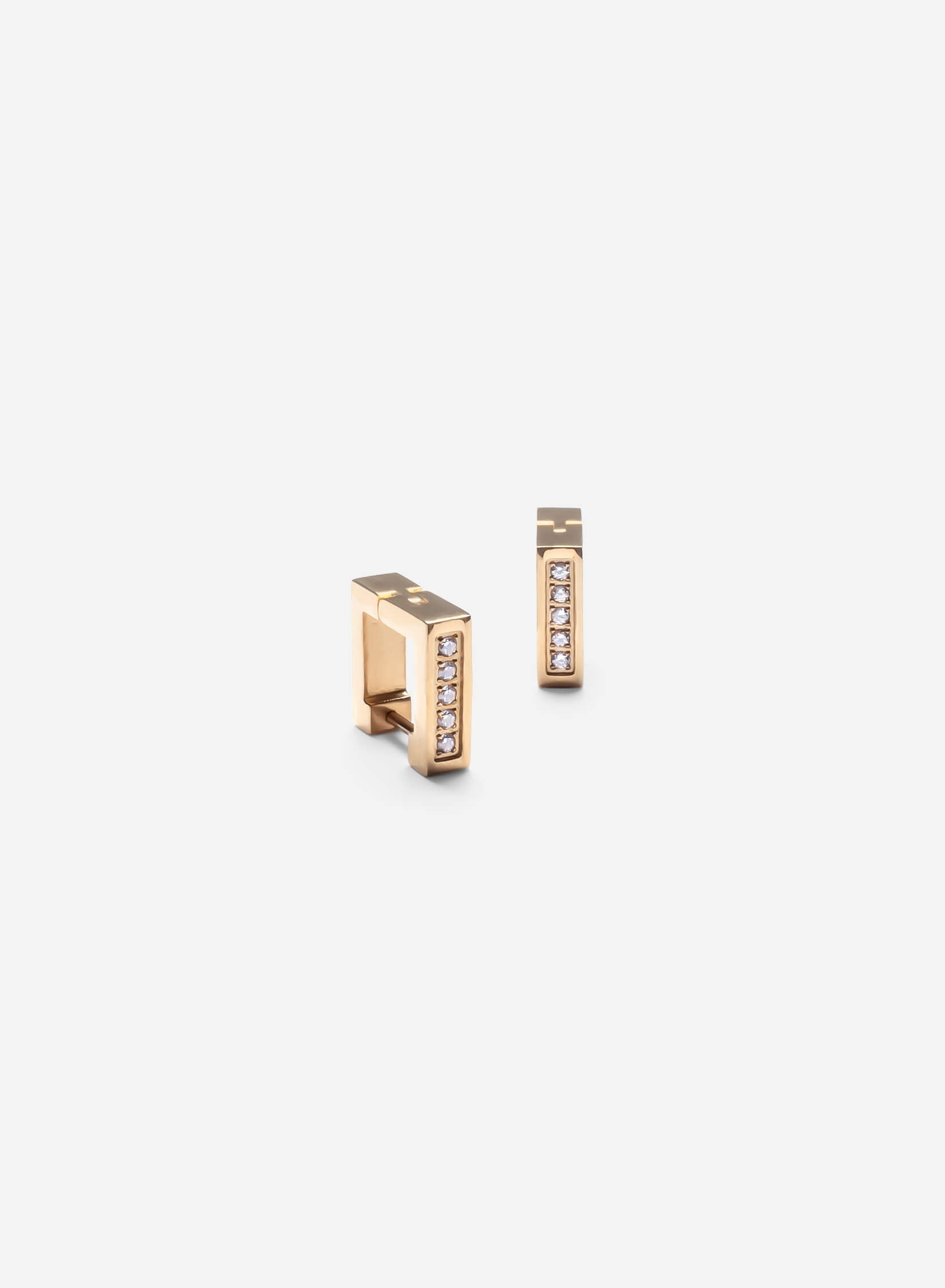 Square Diamond Hoop Earrings