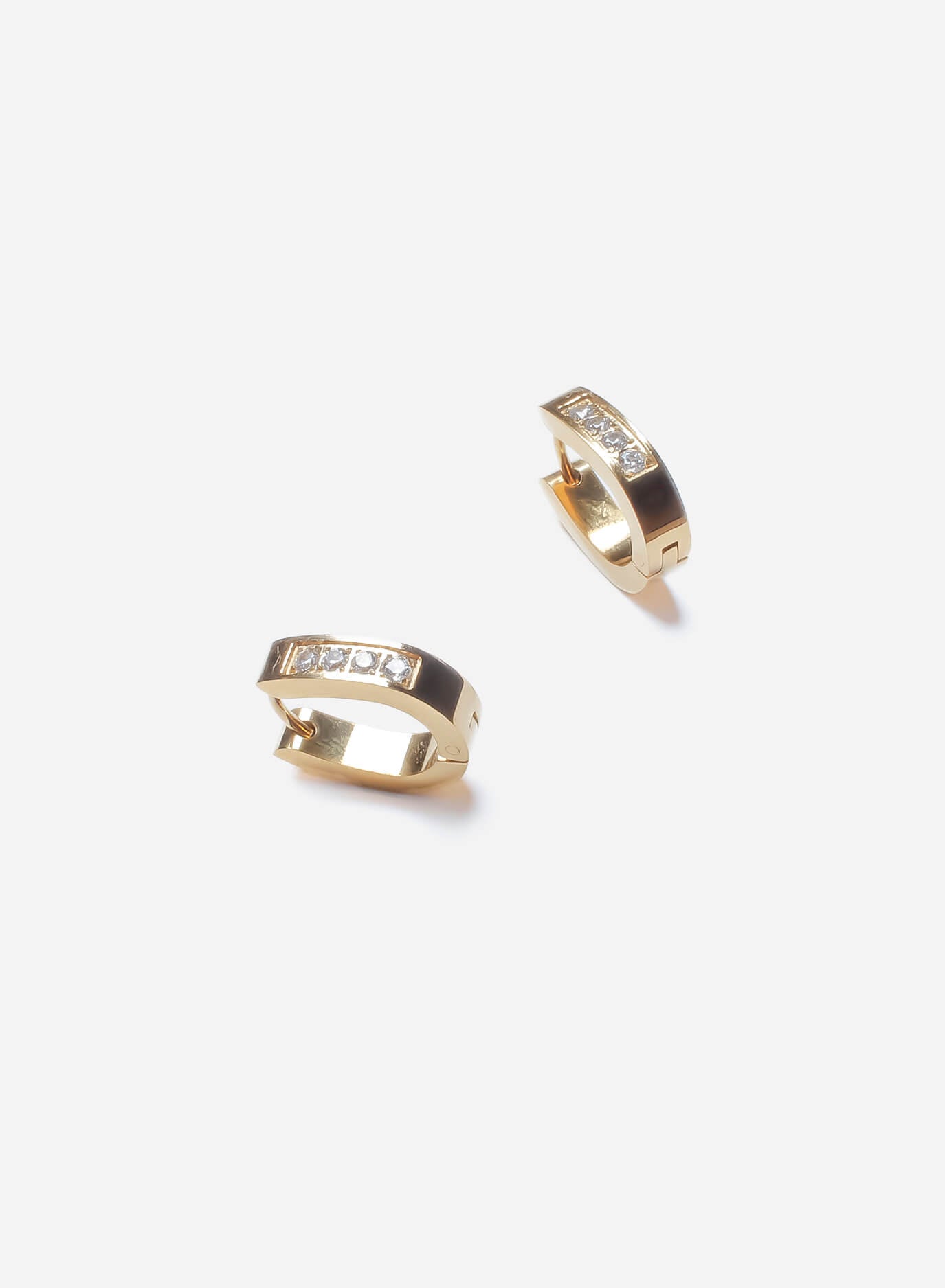 GD Oval Shaped Icy Hoop Earrings
